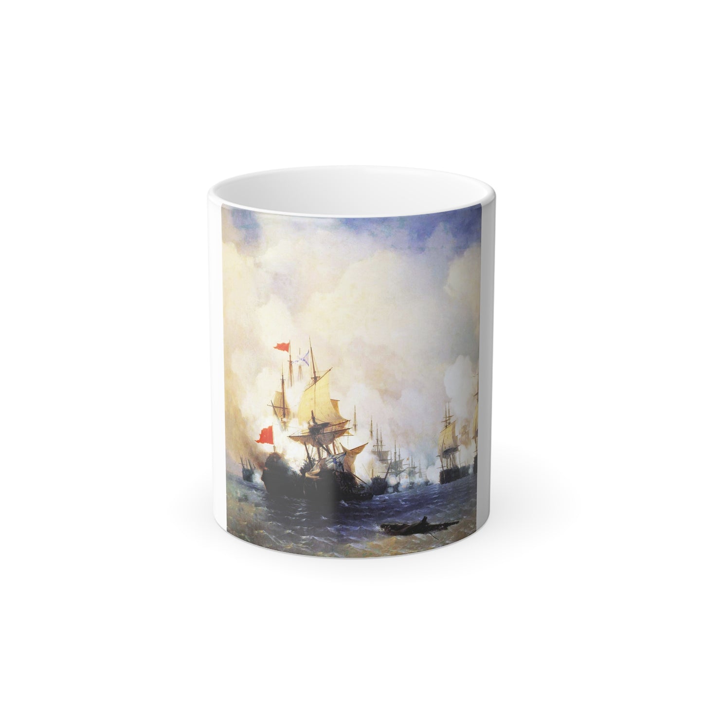 Ivan Constantinovich Aivazovsky (1817-1900) Naval Battle at Chios - Color Changing Mug 11oz-11oz-Go Mug Yourself