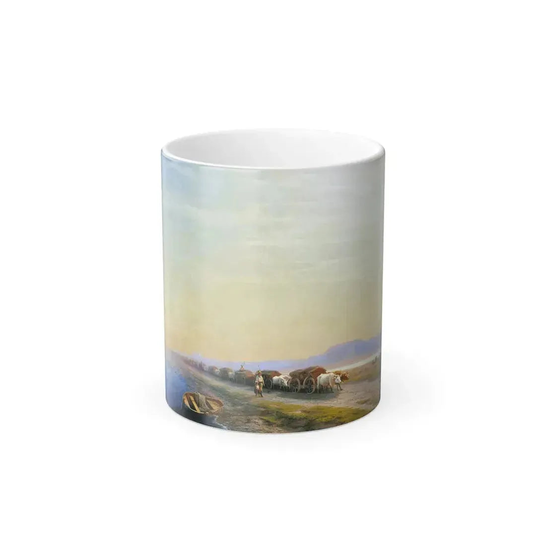 Ivan Constantinovich Aivazovsky (1817-1900) Oxen on the Isthmus - Color Changing Mug 11oz 11oz - Go Mug Yourself