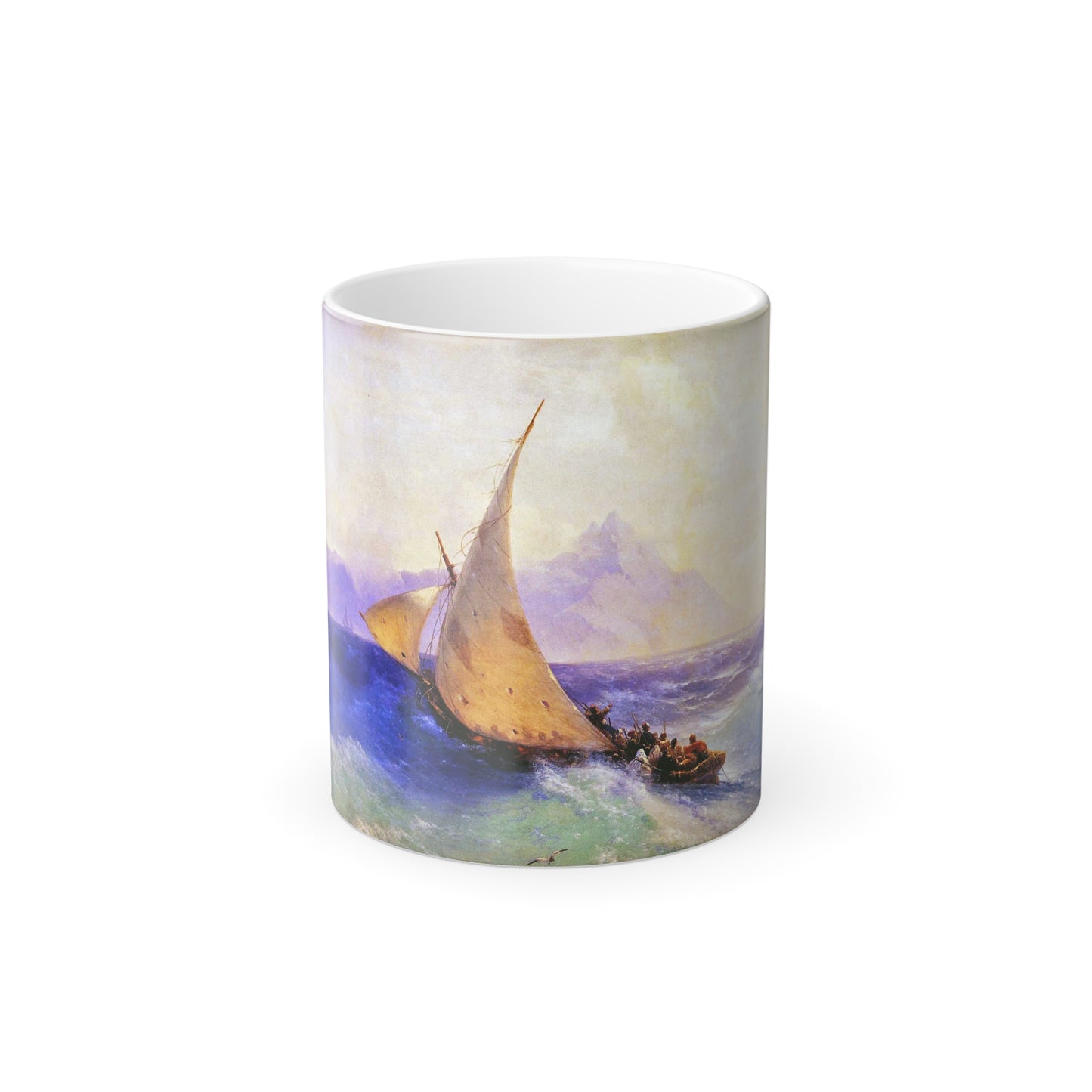 Ivan Constantinovich Aivazovsky (1817-1900) Rescue at Sea (detail) - Color Changing Mug 11oz-11oz-Go Mug Yourself