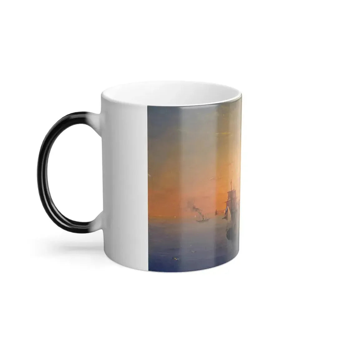Ivan Constantinovich Aivazovsky (1817-1900) Russian Fleet at Sunset - Color Changing Mug 11oz - Go Mug Yourself