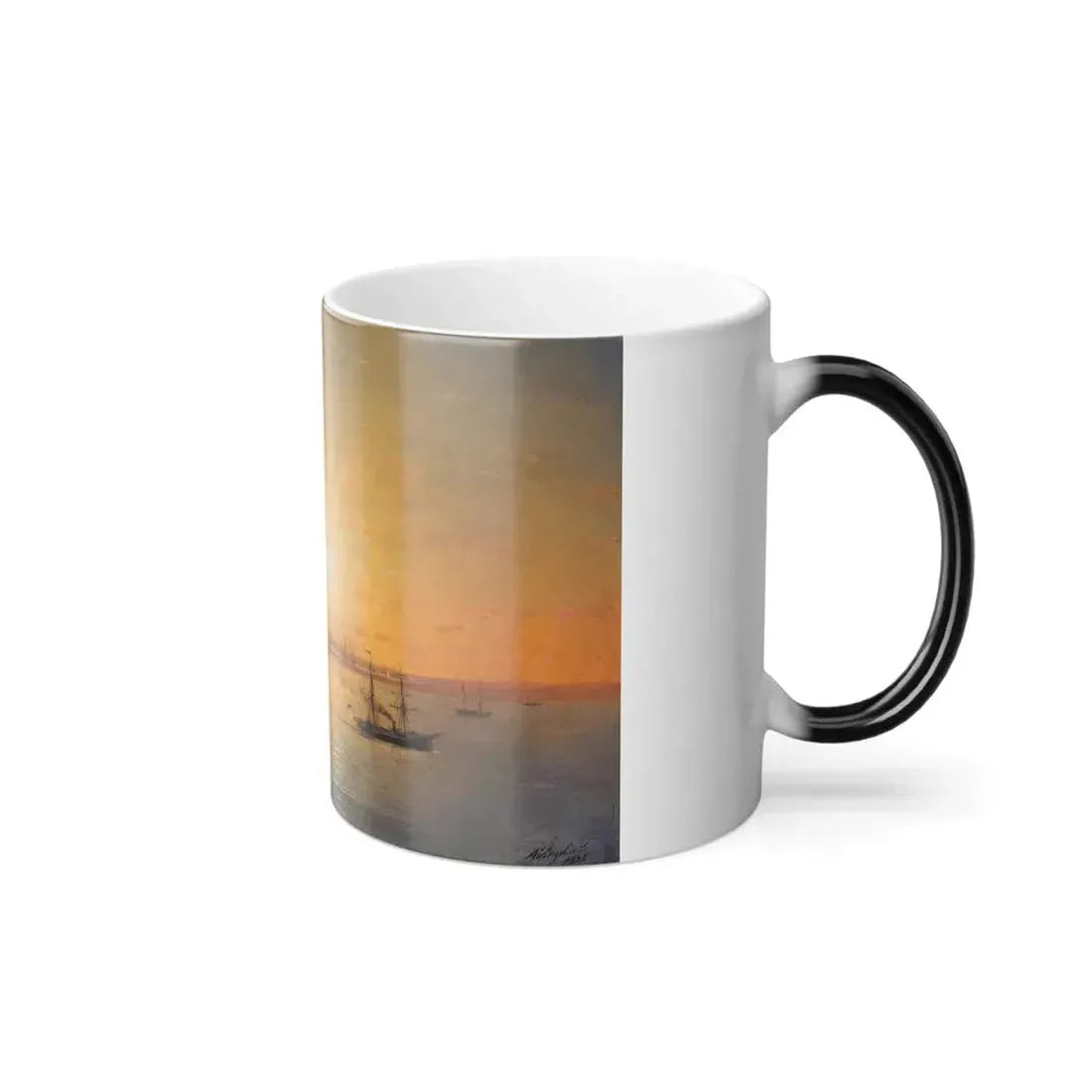 Ivan Constantinovich Aivazovsky (1817-1900) Russian Fleet at Sunset - Color Changing Mug 11oz - Go Mug Yourself