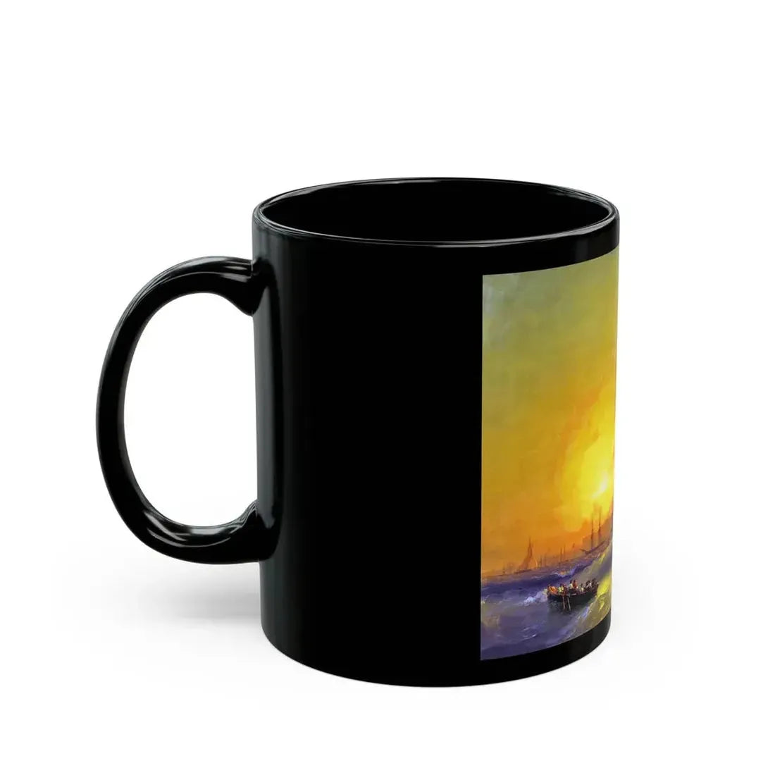 Ivan Constantinovich Aivazovsky (1817-1900) Seascape, Malaga - Black Coffee Mug - Go Mug Yourself