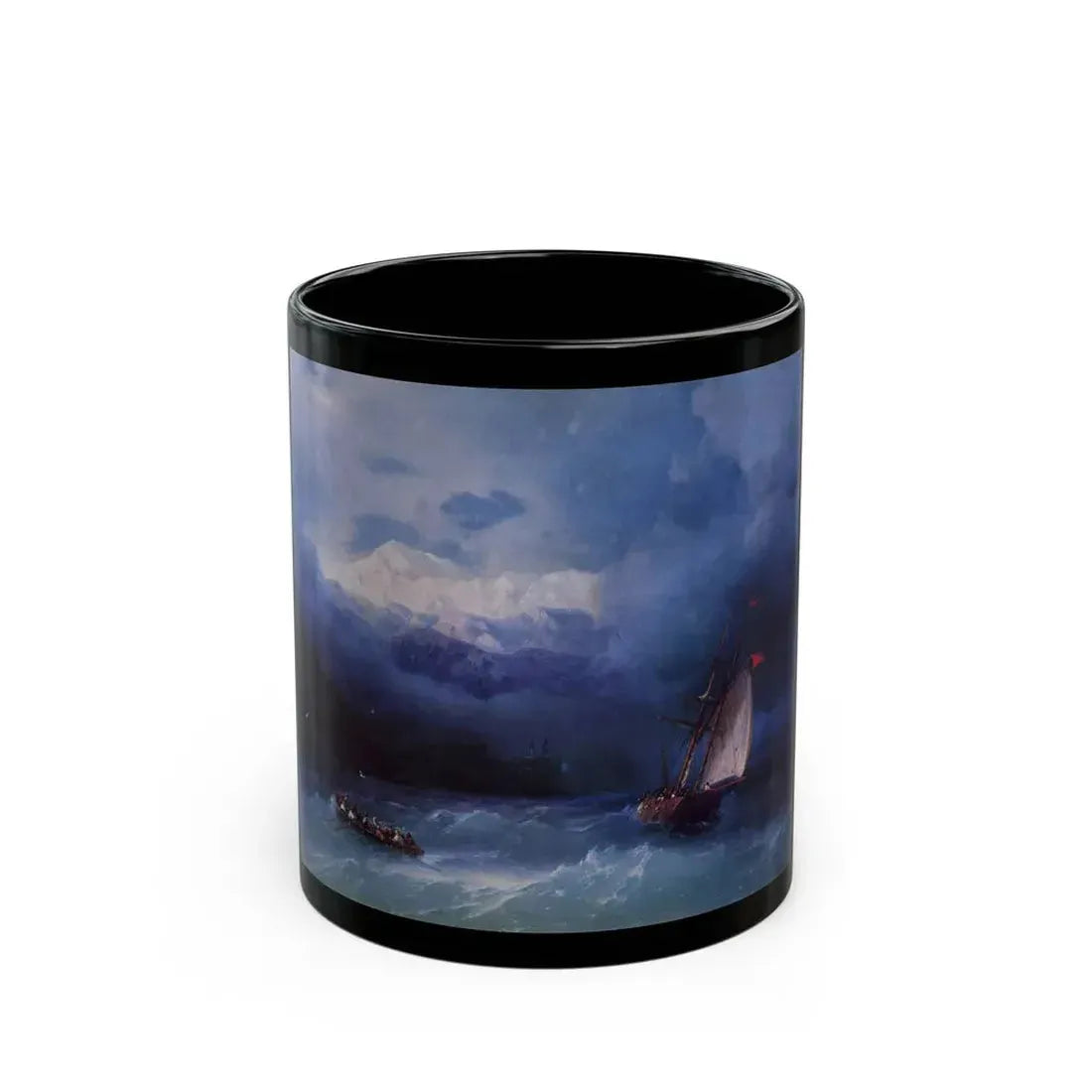 Ivan Constantinovich Aivazovsky (1817-1900) Stormy Sea - Black Coffee Mug 11oz - Go Mug Yourself