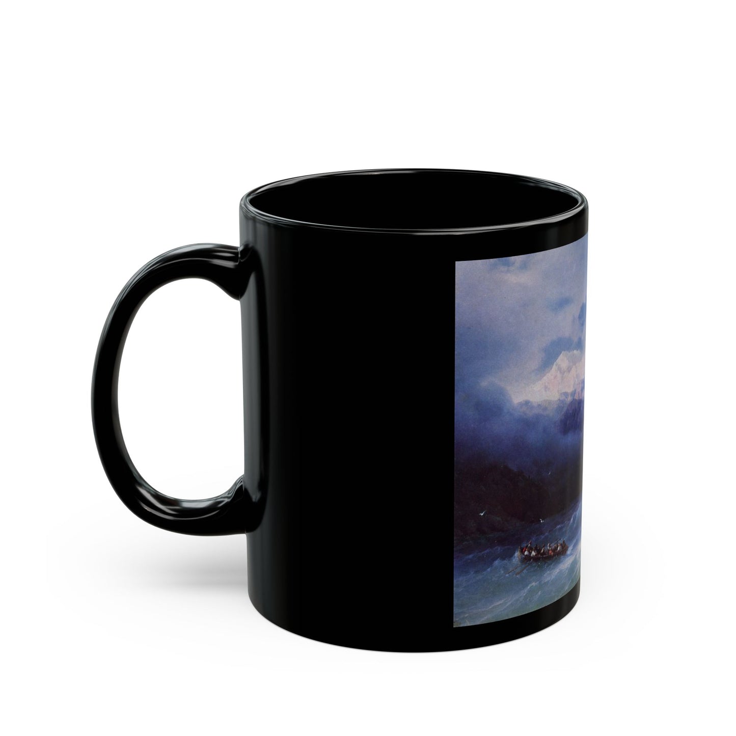Ivan Constantinovich Aivazovsky (1817-1900) Stormy Sea - Black Coffee Mug-Go Mug Yourself