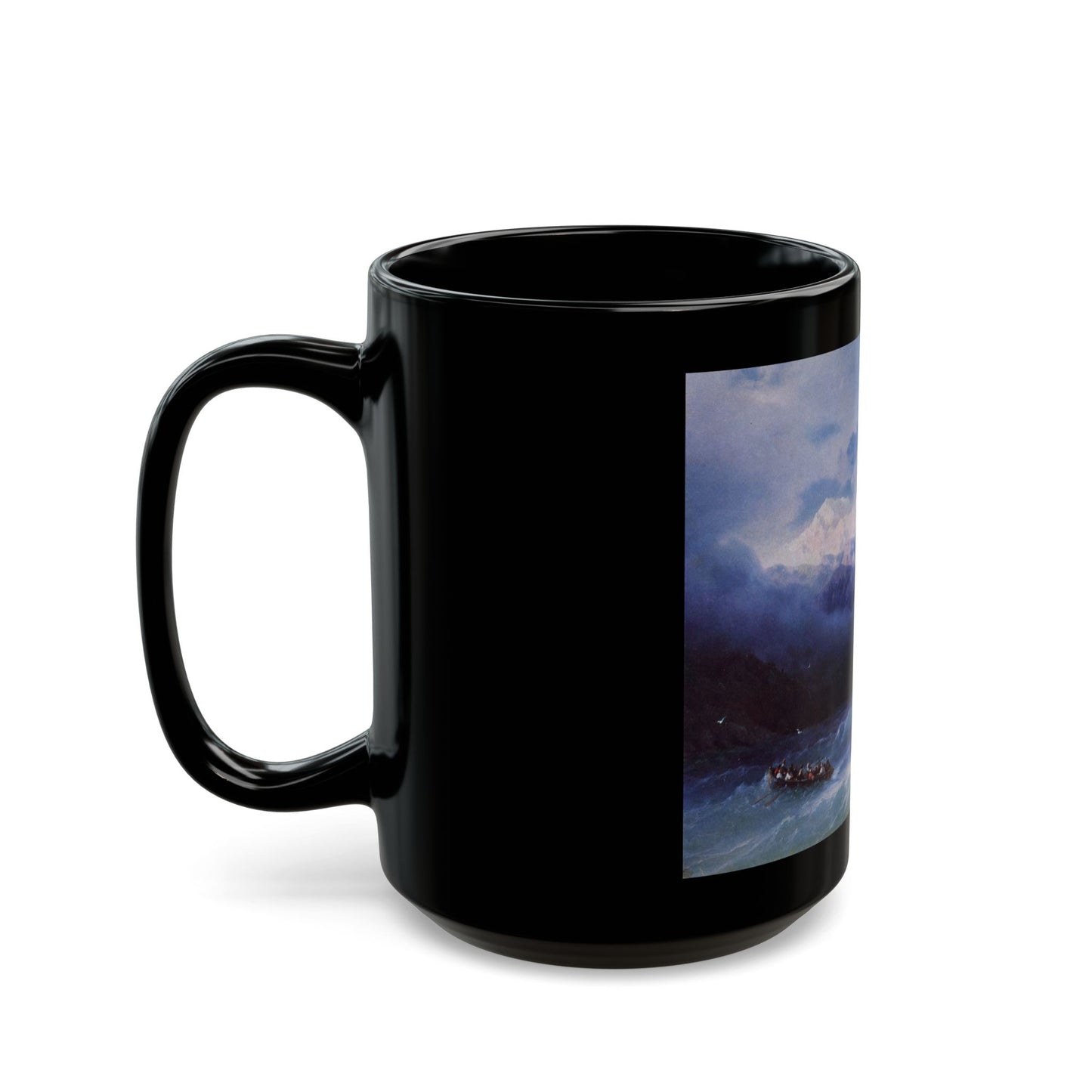 Ivan Constantinovich Aivazovsky (1817-1900) Stormy Sea - Black Coffee Mug-Go Mug Yourself