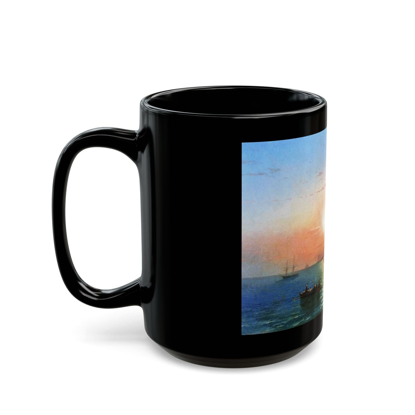 Ivan Constantinovich Aivazovsky (1817-1900) Sunset, Feodosiya - Black Coffee Mug-Go Mug Yourself