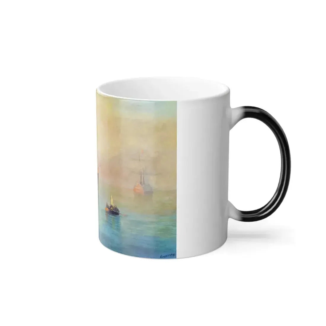 Ivan Constantinovich Aivazovsky (1817-1900) The Arrival of Columbus' Fleet - Color Changing Mug 11oz - Go Mug Yourself