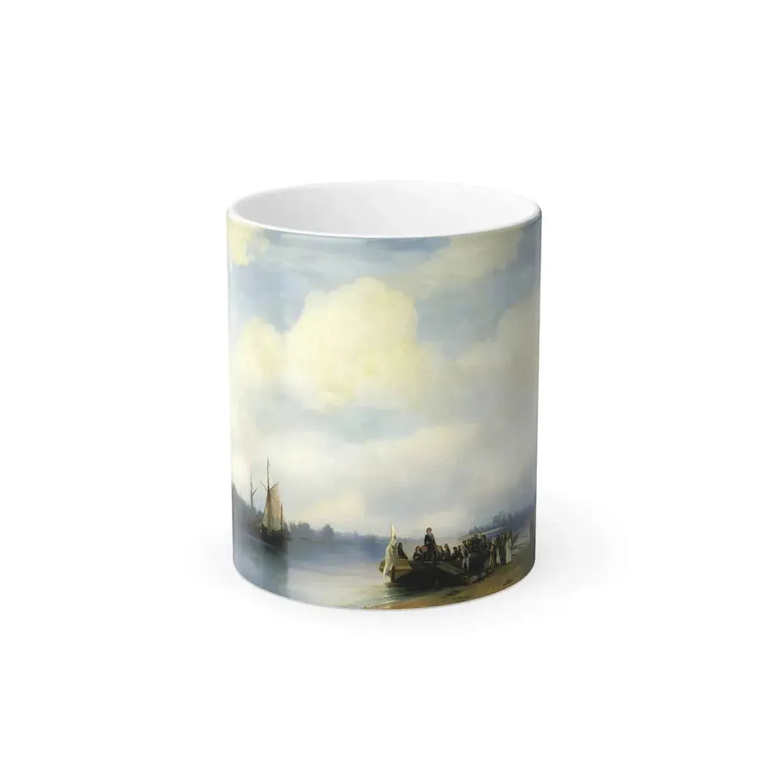 Ivan Constantinovich Aivazovsky (1817-1900) The arrival of Peter I on the Neva - Color Changing Mug 11oz 11oz - Go Mug Yourself