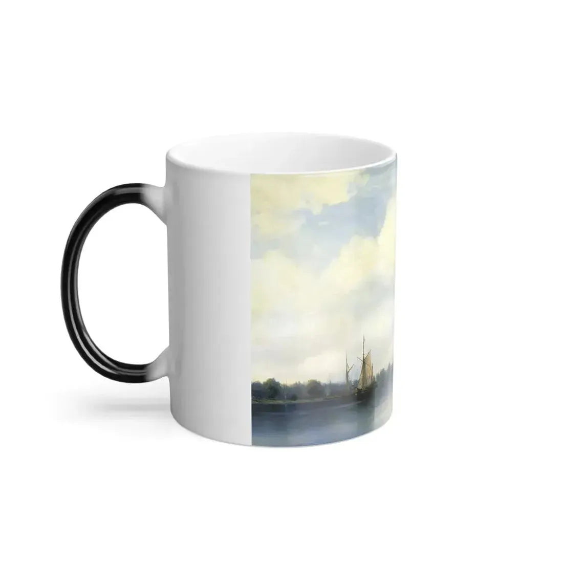 Ivan Constantinovich Aivazovsky (1817-1900) The arrival of Peter I on the Neva - Color Changing Mug 11oz - Go Mug Yourself