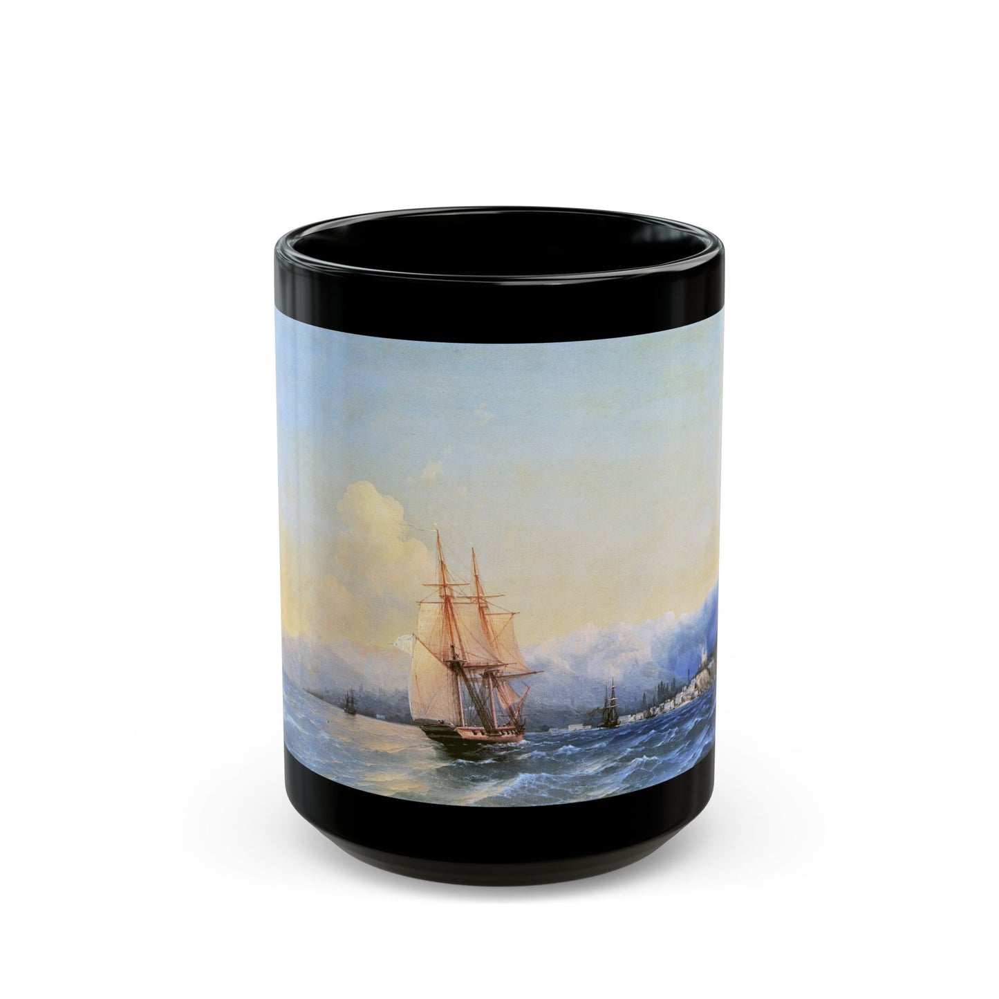 Ivan Constantinovich Aivazovsky (1817-1900) The Crimea - Black Coffee Mug-15oz-Go Mug Yourself
