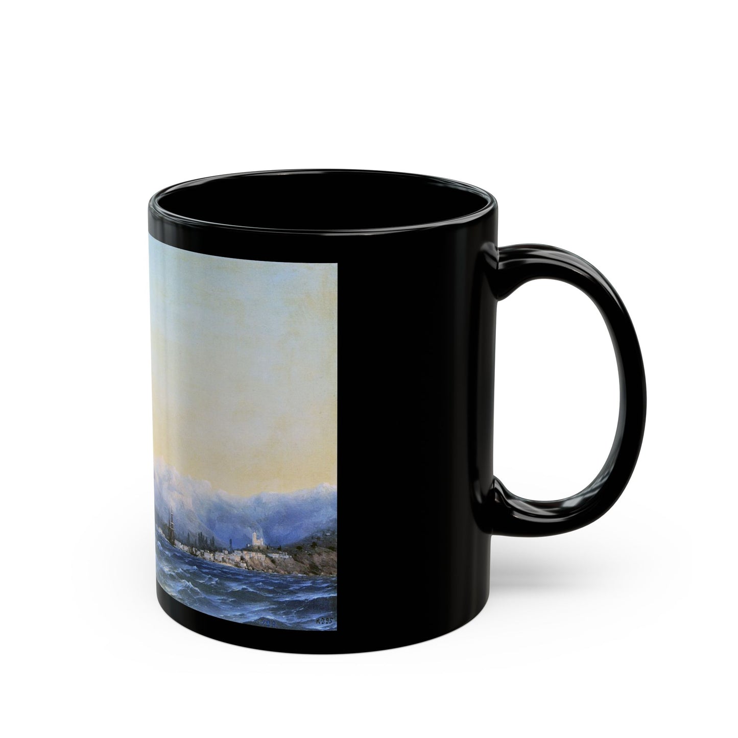 Ivan Constantinovich Aivazovsky (1817-1900) The Crimea - Black Coffee Mug-Go Mug Yourself