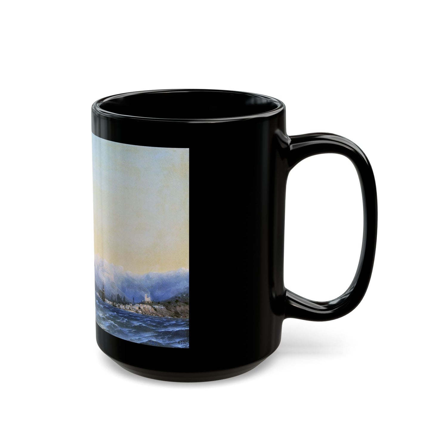 Ivan Constantinovich Aivazovsky (1817-1900) The Crimea - Black Coffee Mug-Go Mug Yourself