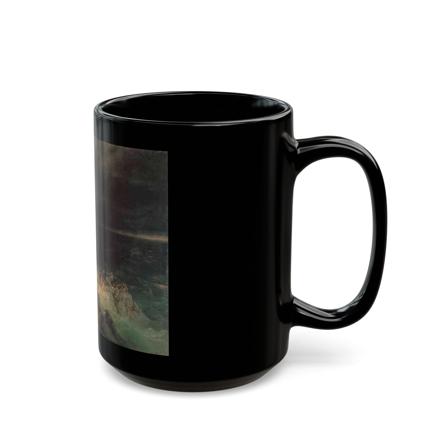 Ivan Constantinovich Aivazovsky (1817-1900) The Flood - Black Coffee Mug-Go Mug Yourself