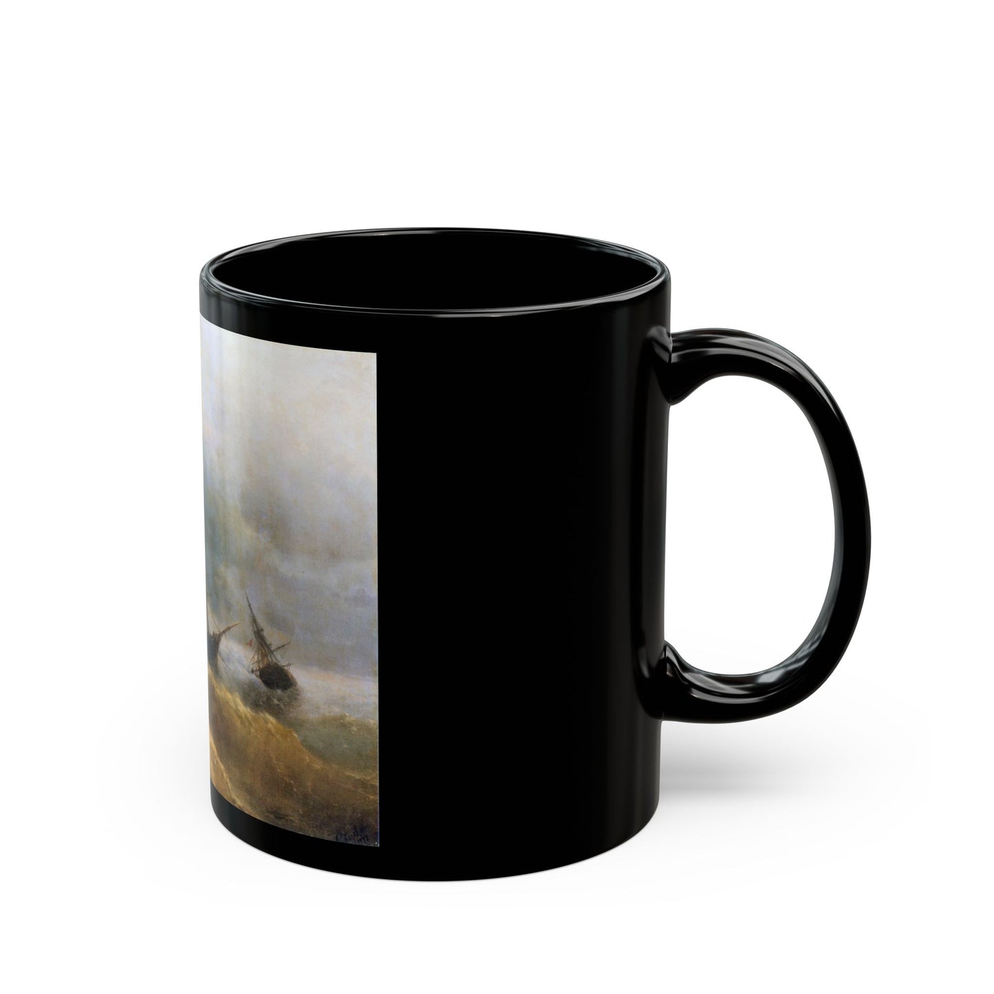 Ivan Constantinovich Aivazovsky (1817-1900) The Shipwreck - Black Coffee Mug-Go Mug Yourself