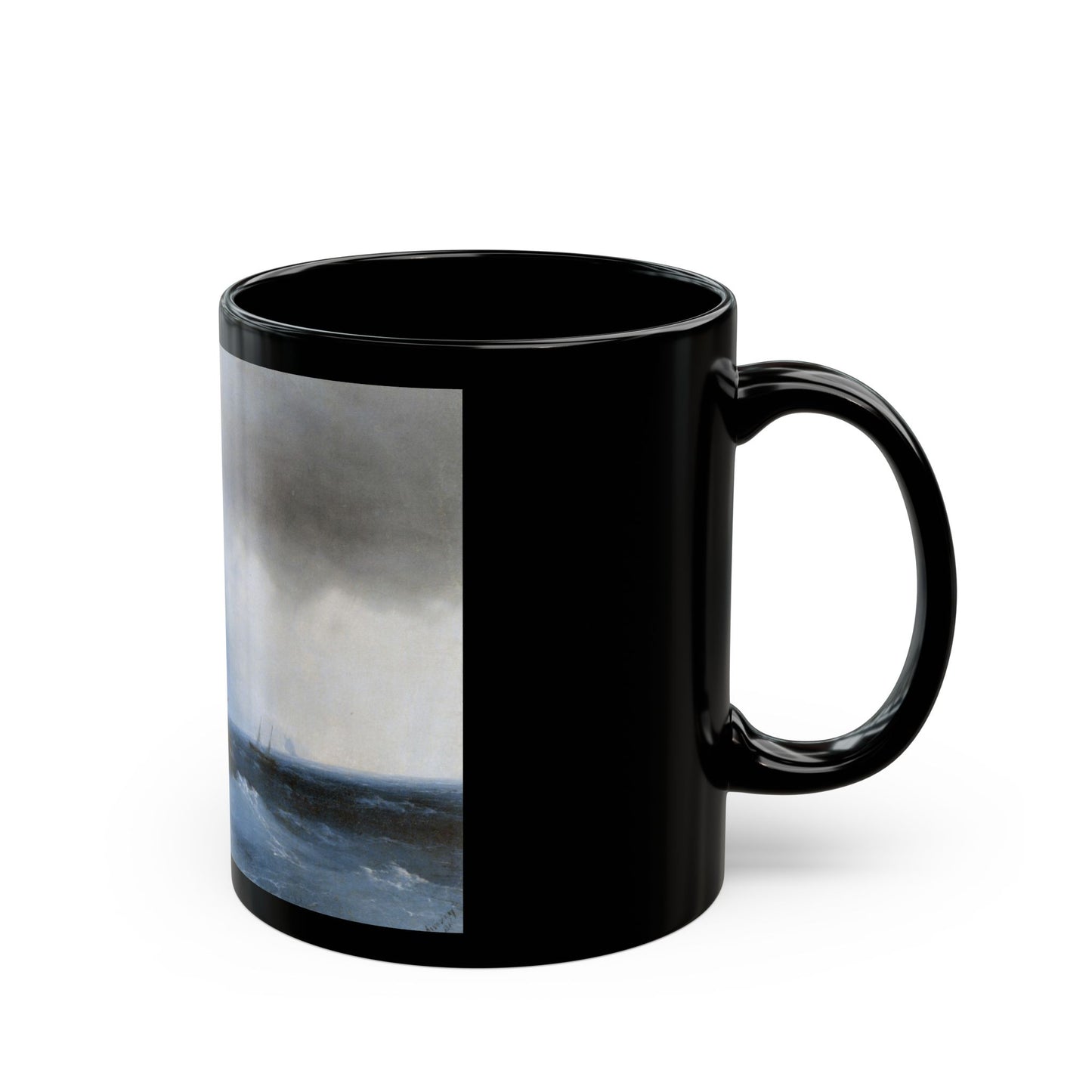 Ivan Constantinovich Aivazovsky (1817-1900) The Survivors - Black Coffee Mug-Go Mug Yourself