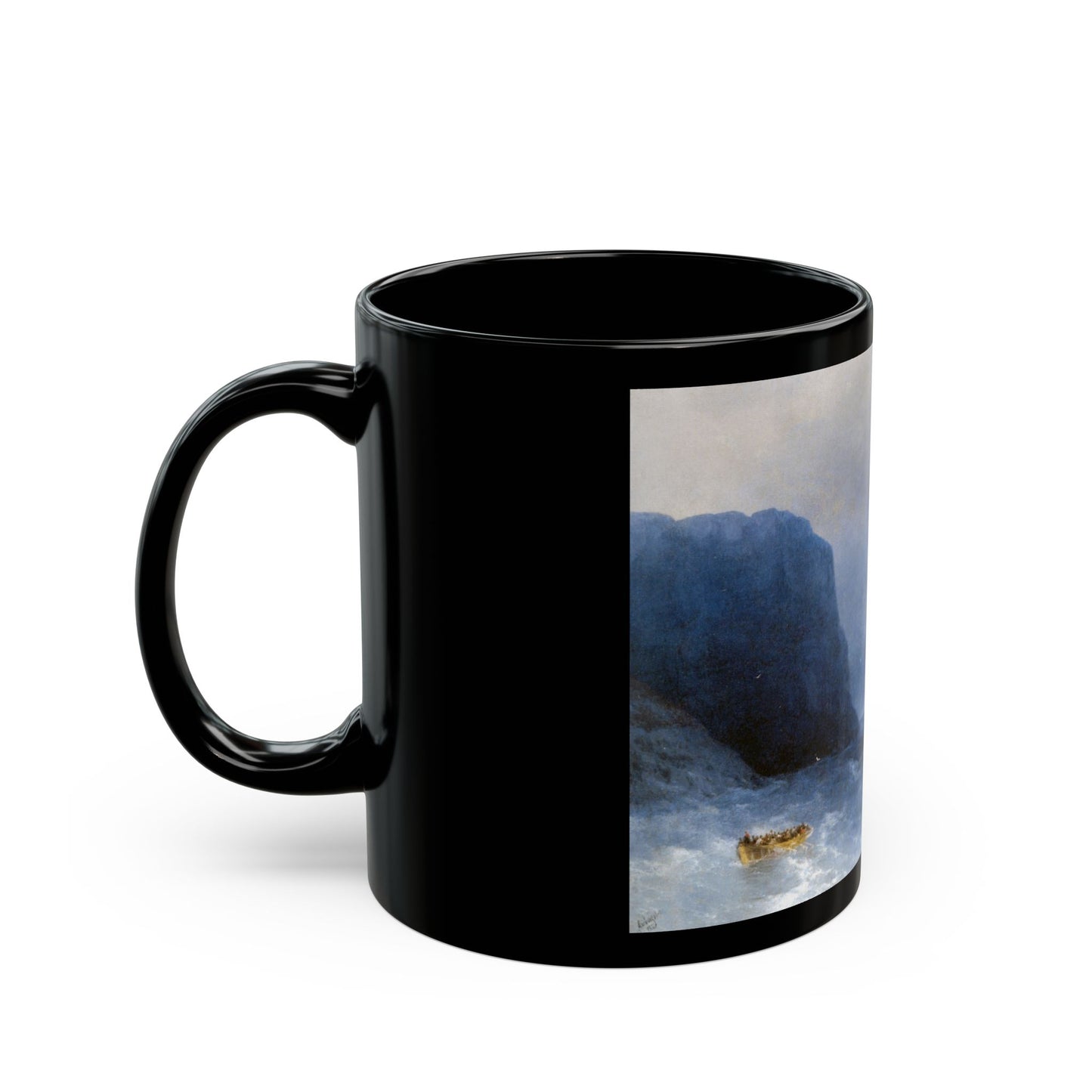 Ivan Constantinovich Aivazovsky (1817-1900) The Survivors - Black Coffee Mug-Go Mug Yourself
