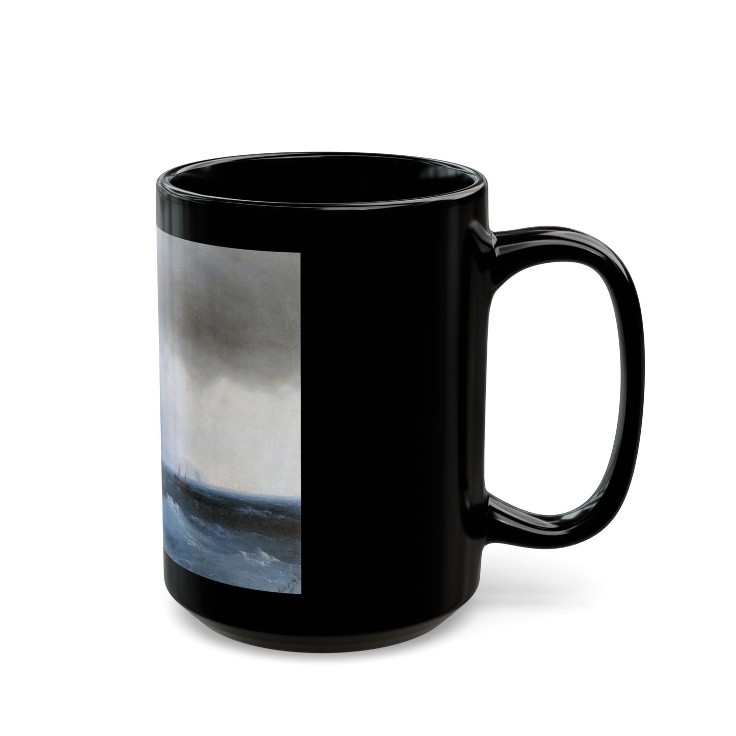 Ivan Constantinovich Aivazovsky (1817-1900) The Survivors - Black Coffee Mug-Go Mug Yourself