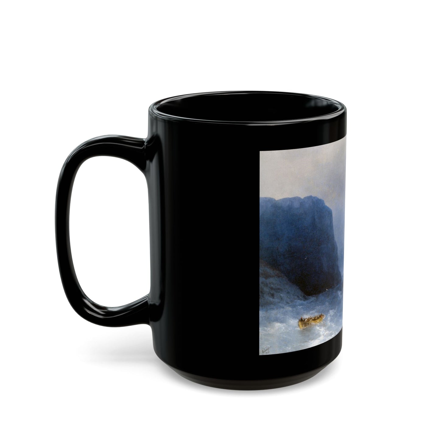 Ivan Constantinovich Aivazovsky (1817-1900) The Survivors - Black Coffee Mug-Go Mug Yourself
