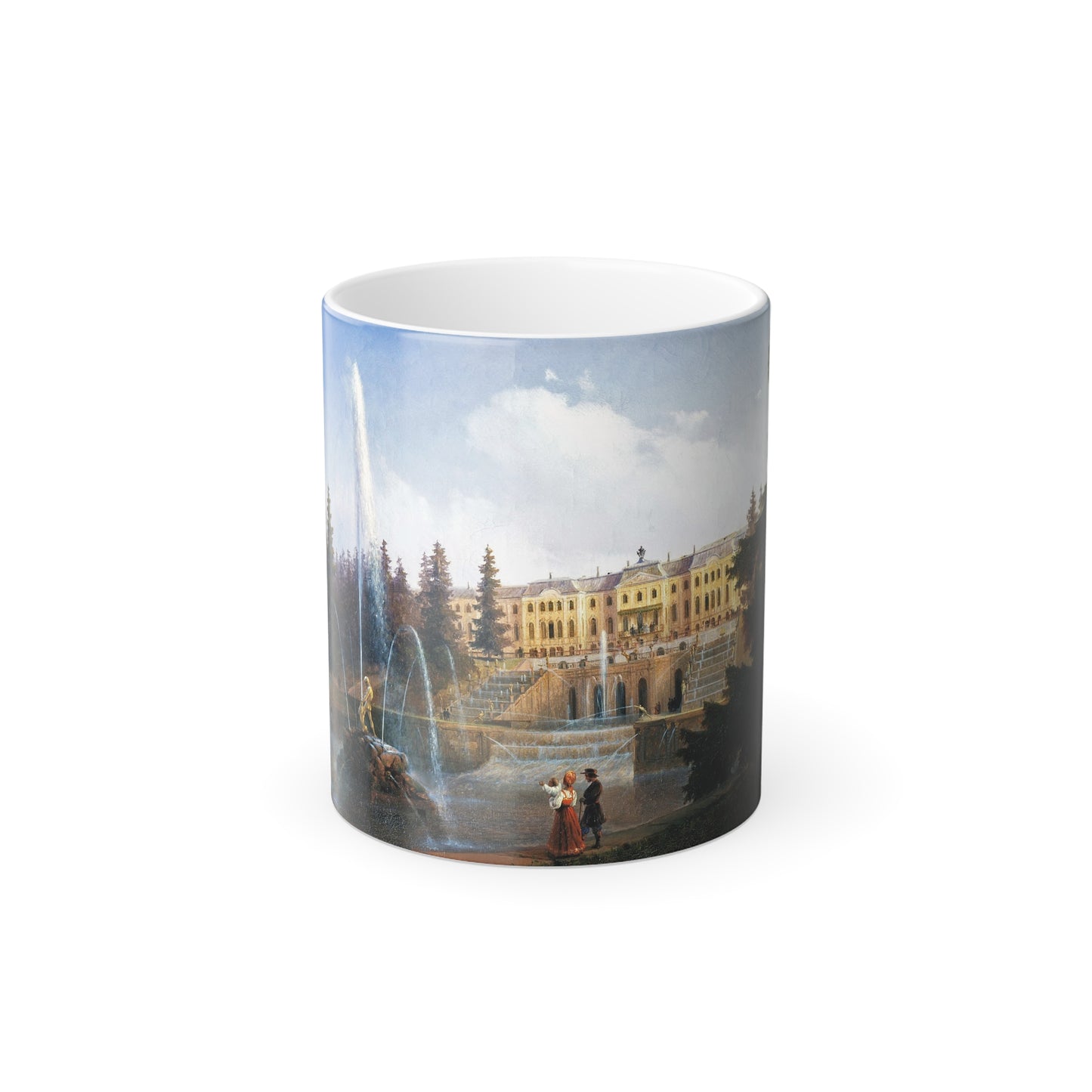 Ivan Constantinovich Aivazovsky (1817-1900) View of the Grand Cascade at Peterhof - Color Changing Mug 11oz-11oz-Go Mug Yourself