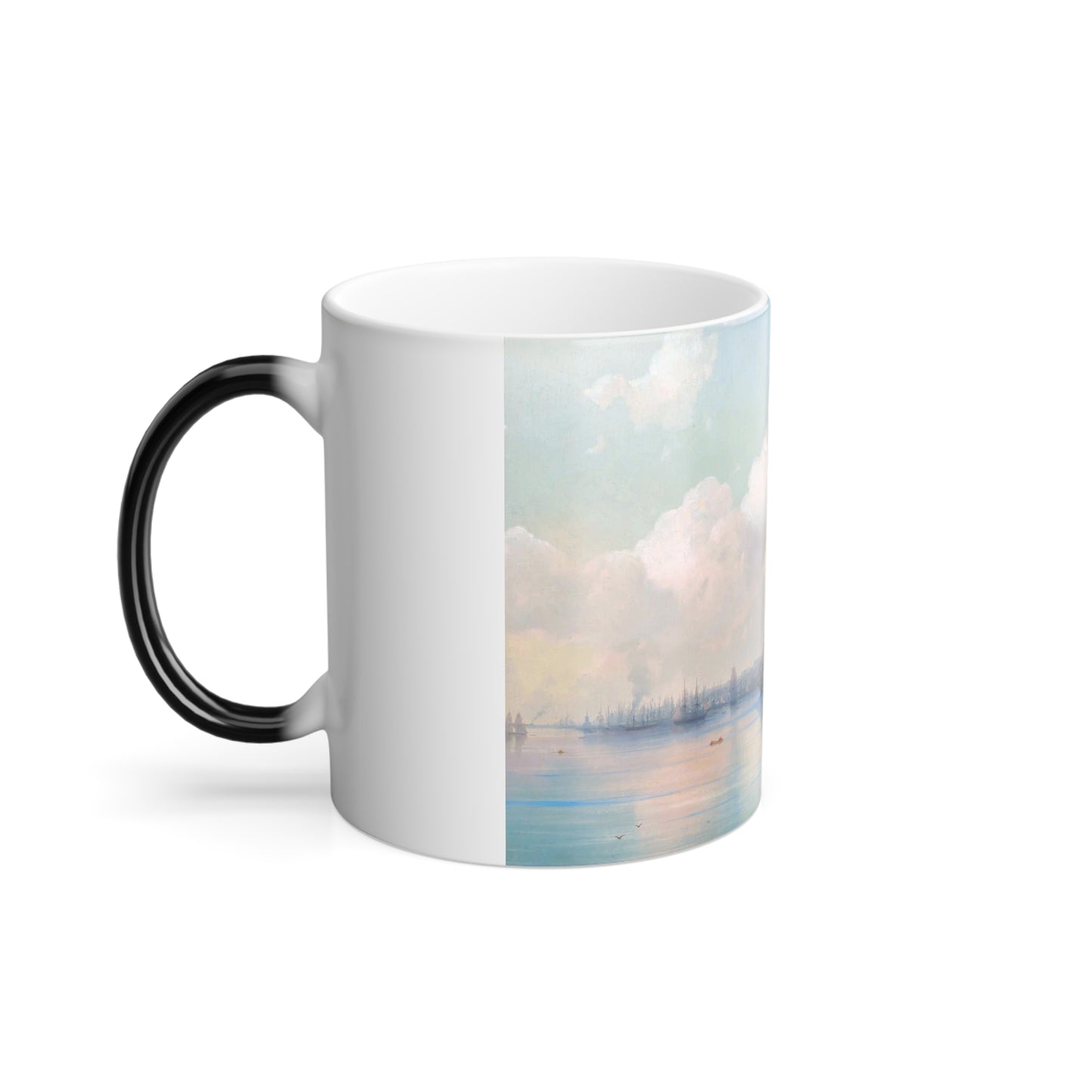 Ivan Constantinovich Aivazovsky (1817-1900) View of the Odessa harbour with ships - Color Changing Mug 11oz-Go Mug Yourself