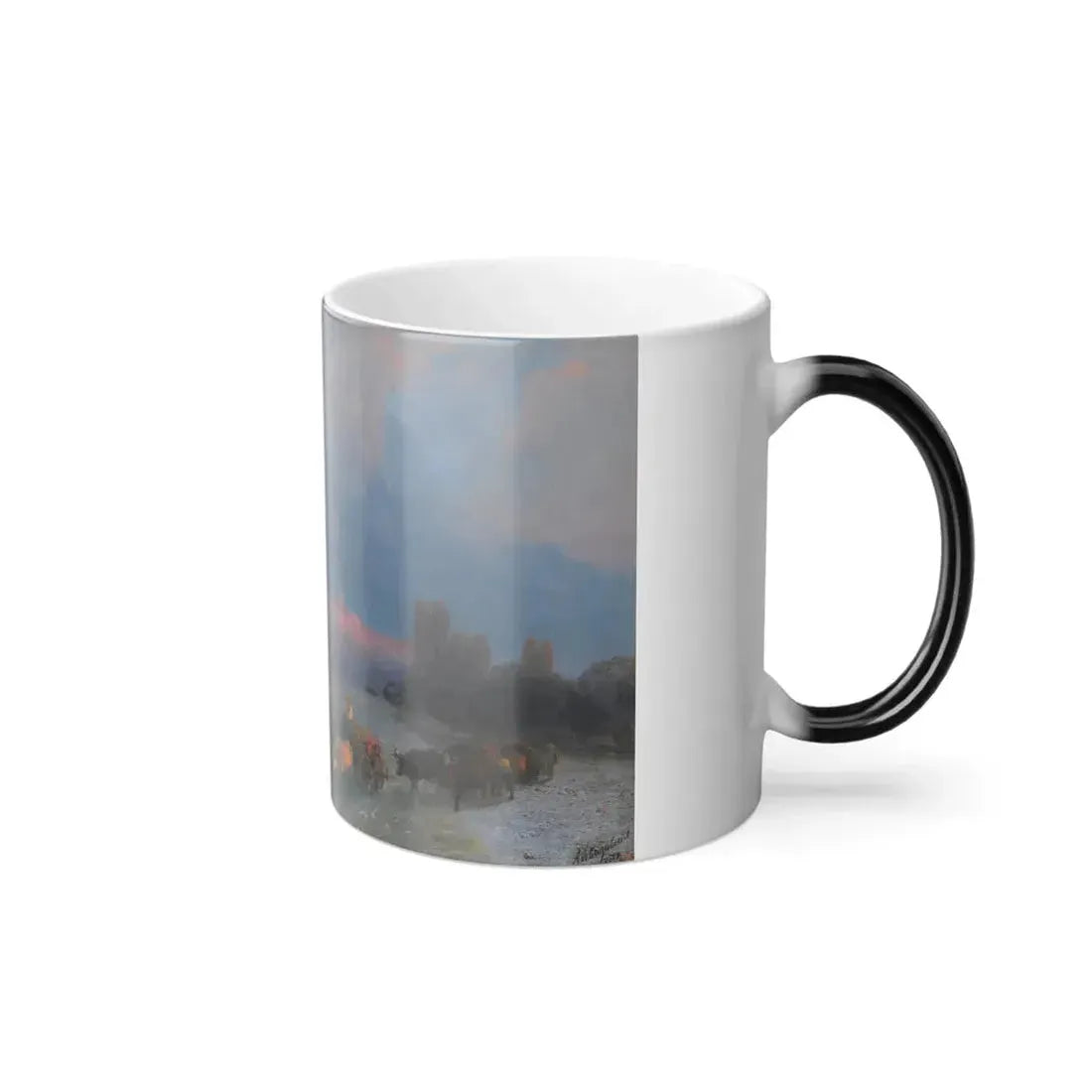 Ivan Konstantinovich Aivazovsky (1817-1900) Evening Glow - Oil on Canvas - Color Changing Mug 11oz - Go Mug Yourself