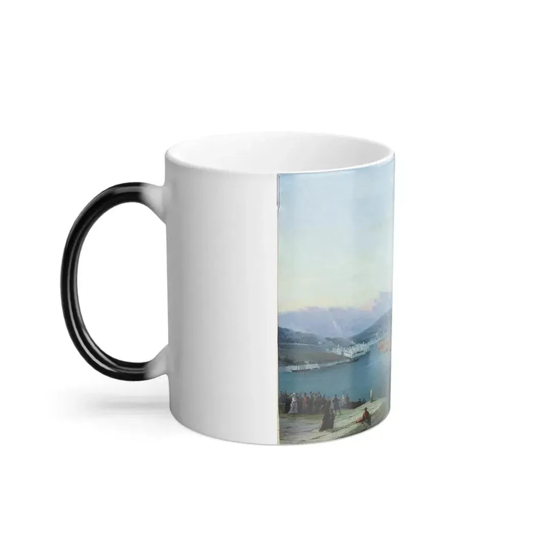 Ivan Konstantinovich Aivazovsky (1817-1900) French Ships Departing the Black Sea - Oil on Canvas 1871 - Color Changing Mug 11oz - Go Mug Yourself