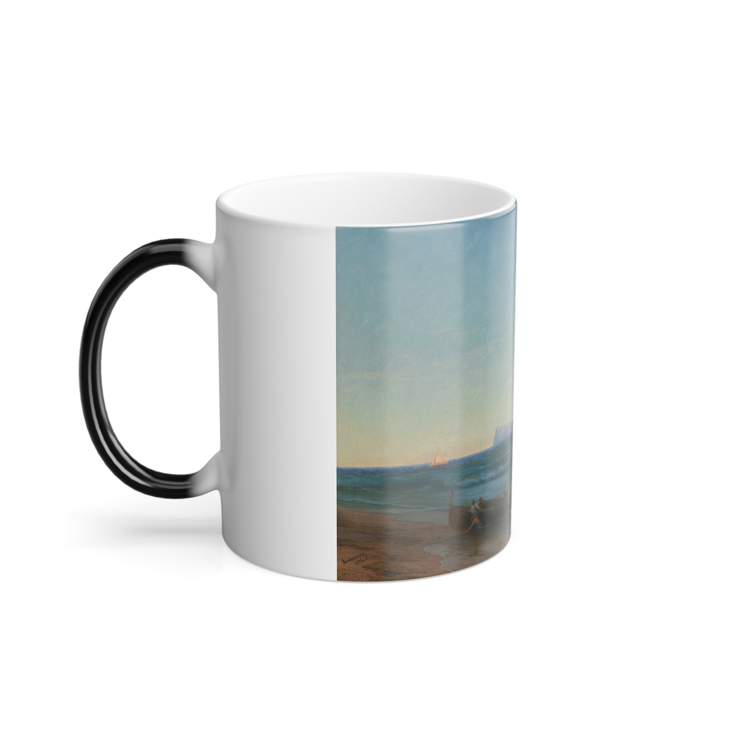 Ivan Konstantinovich Aivazovsky (1817-1900) VIEW OF CAPRI - Oil on Canvas 1878 - Color Changing Mug 11oz-Go Mug Yourself