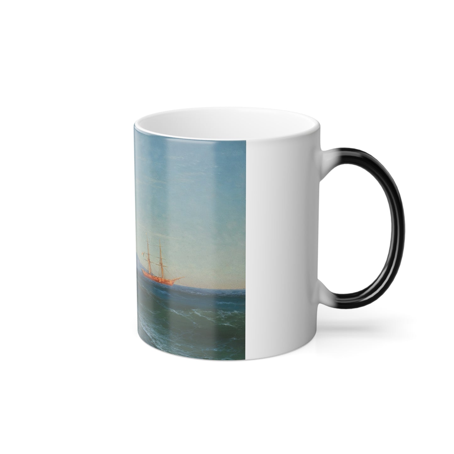 Ivan Konstantinovich Aivazovsky (1817-1900) VIEW OF CAPRI - Oil on Canvas 1878 - Color Changing Mug 11oz-Go Mug Yourself
