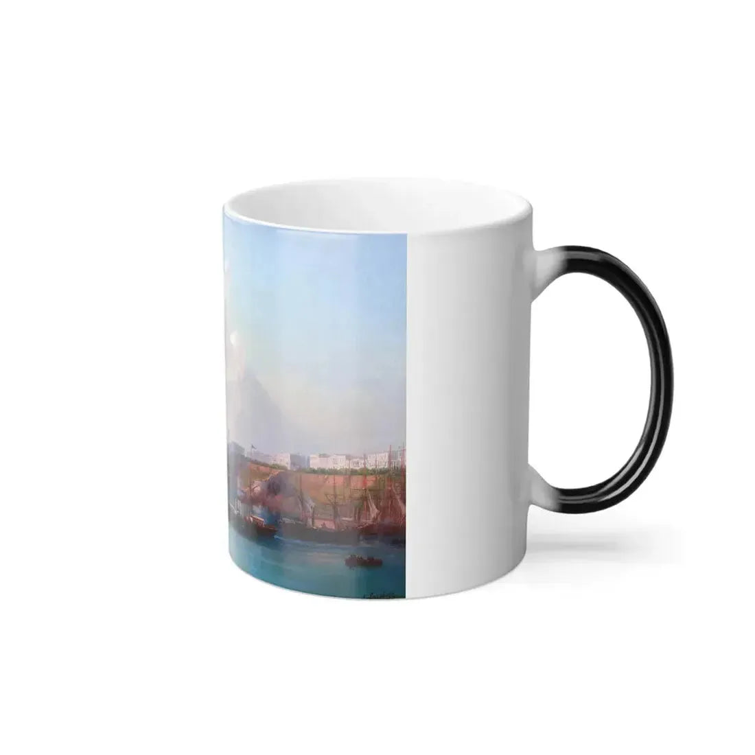 Ivan Konstantinovich Aivazovsky (1817-1900) View of the Odessa Harbour with Ships - 1867 - Color Changing Mug 11oz - Go Mug Yourself
