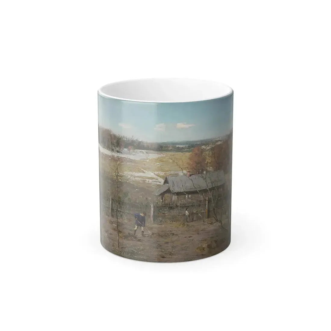 Ivan Pokhitonov (1850-1923) In the Kitchen Garden spreading manure, Zhabovshizna Minsk province April 19-0 - Color Changing Mug 11oz 11oz - Go Mug Yourself