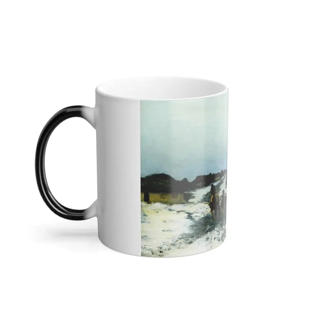 Ivan Pokhitonov (1850-1923) Winter Twilight in Ukraine - Oil on panel 1890's - Color Changing Mug 11oz - Go Mug Yourself