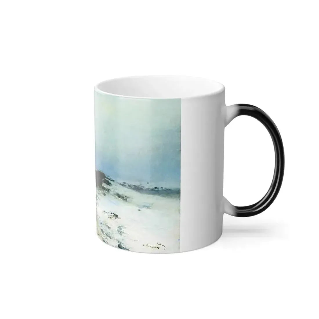 Ivan Pokhitonov (1850-1923) Winter Twilight in Ukraine - Oil on panel 1890's - Color Changing Mug 11oz - Go Mug Yourself