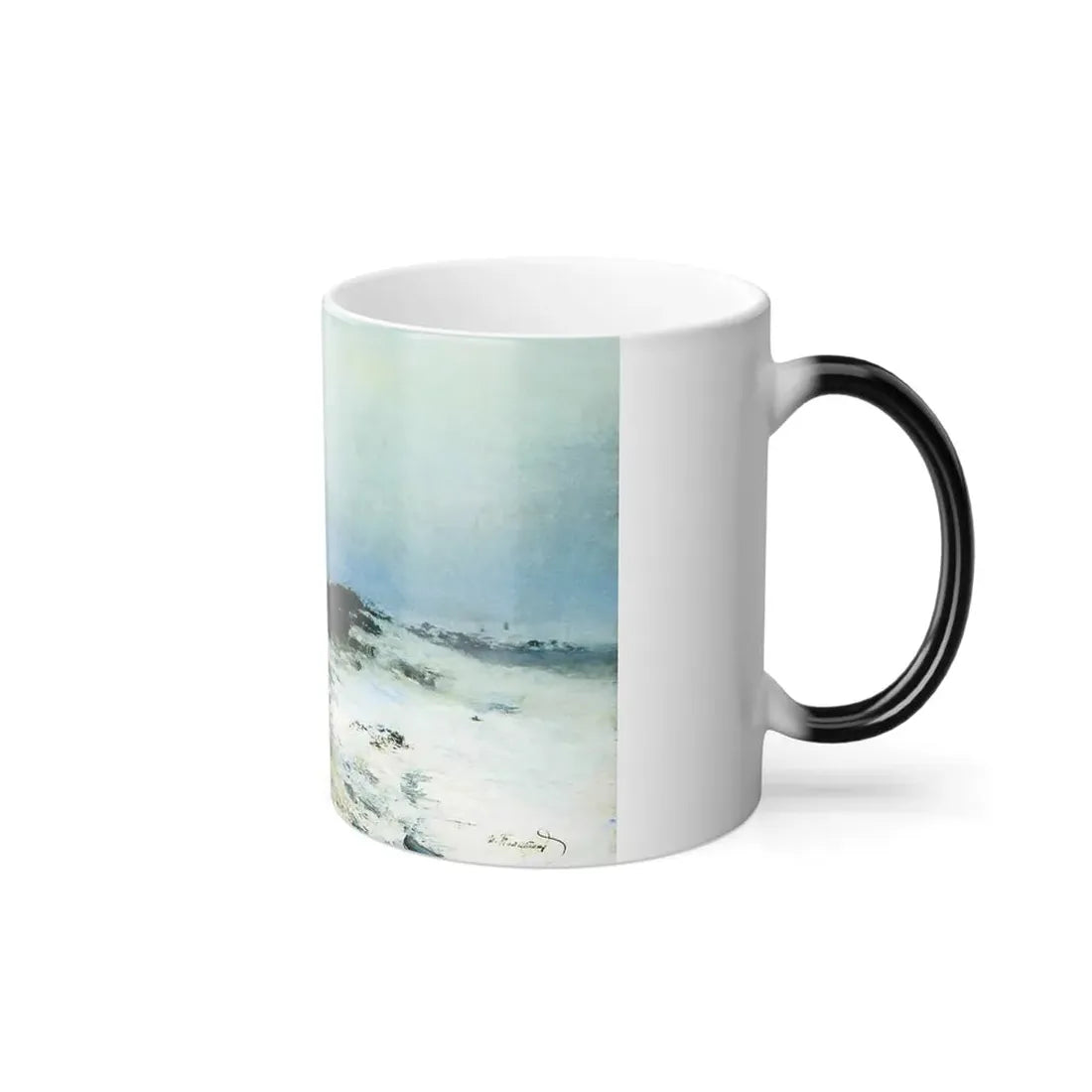 Ivan Pokhitonov (1850-1923) Winter Twilight in Ukraine - Oil on panel 1890's - Color Changing Mug 11oz - Go Mug Yourself