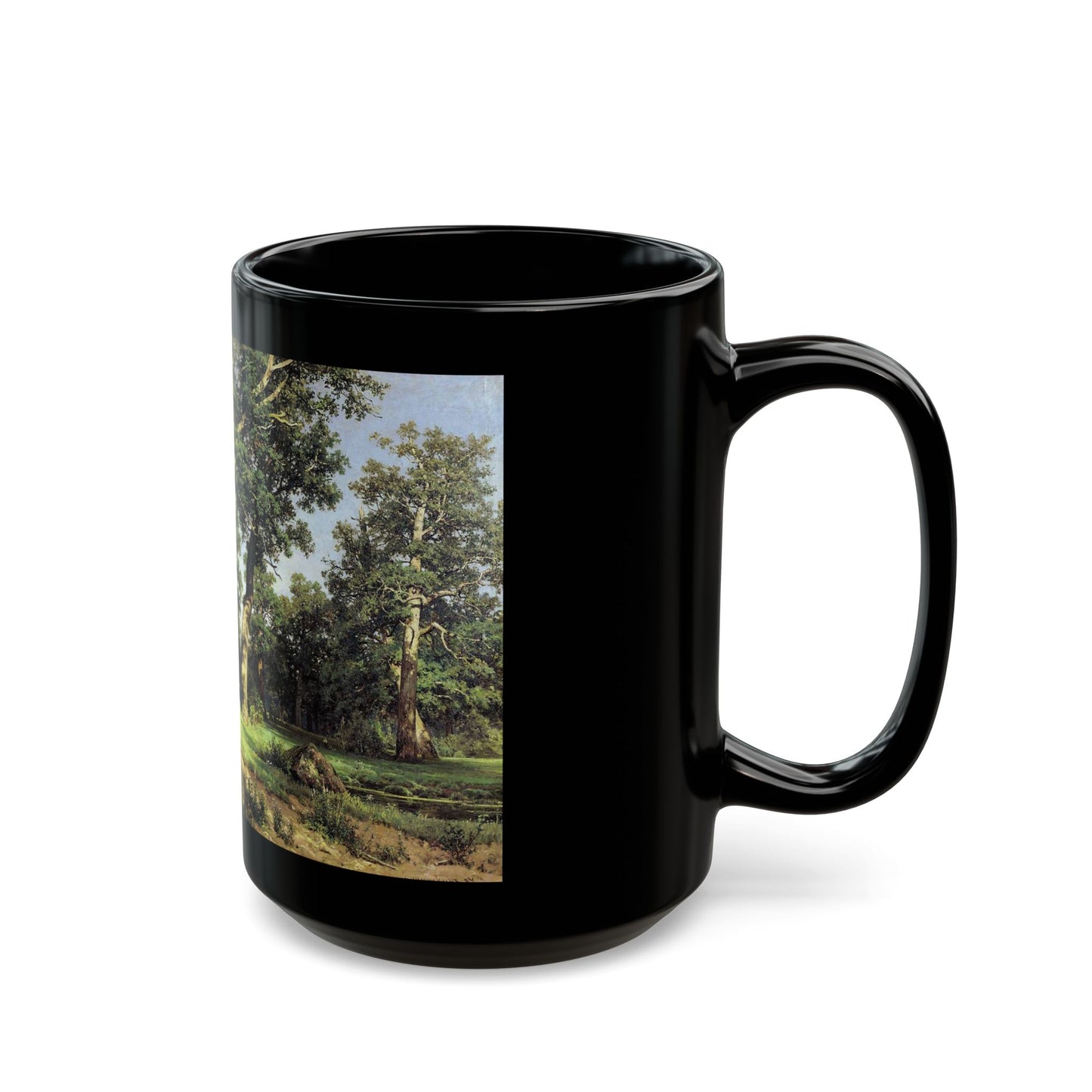 Ivan Shishkin (1832-1898) oak-grove - 1887 - Black Coffee Mug-Go Mug Yourself