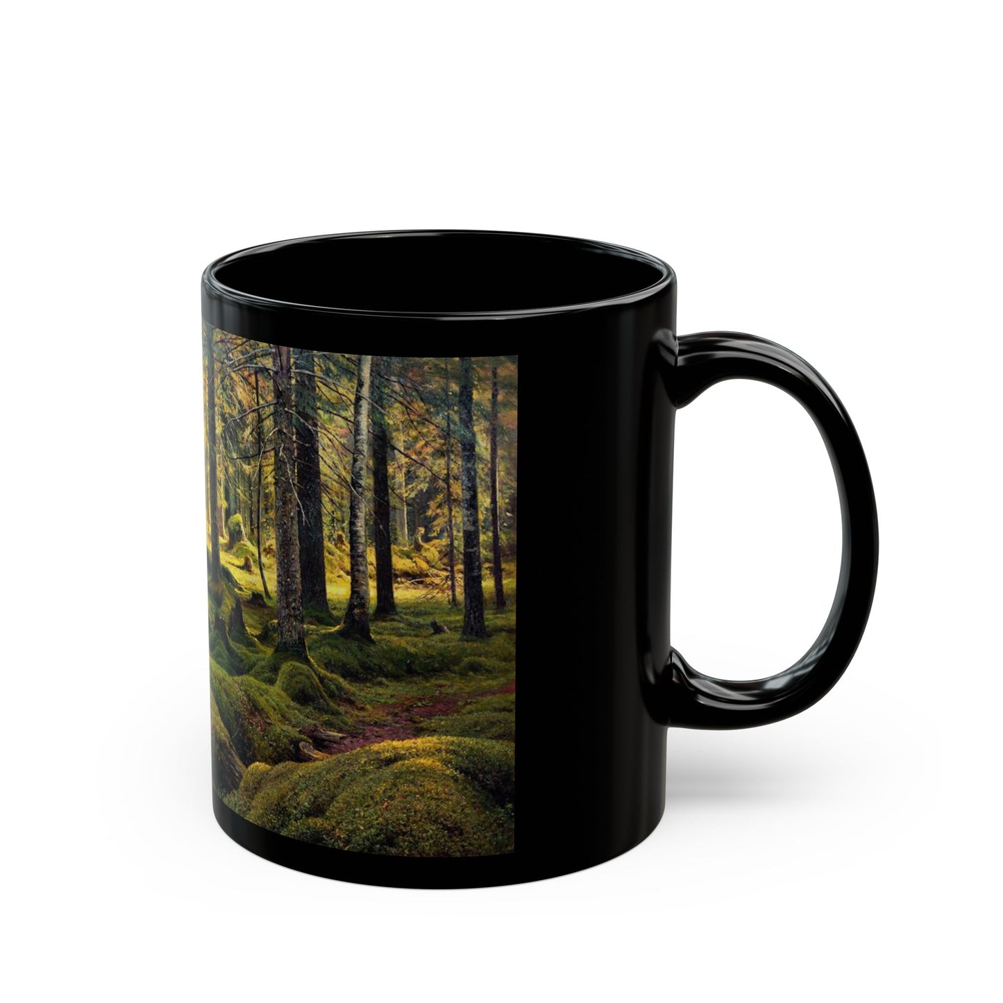 Ivan Shishkin (1832-1898) Old Fallen Trees - Black Coffee Mug-Go Mug Yourself