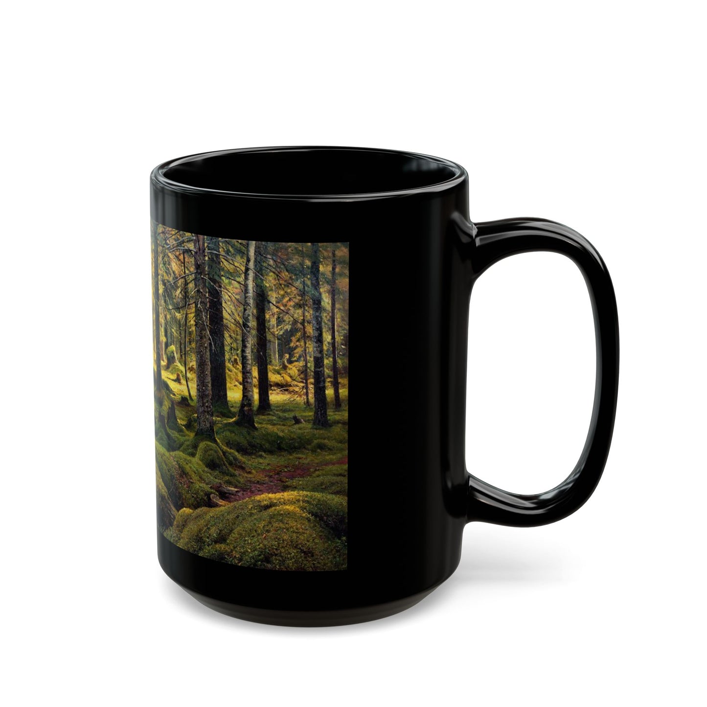 Ivan Shishkin (1832-1898) Old Fallen Trees - Black Coffee Mug-Go Mug Yourself