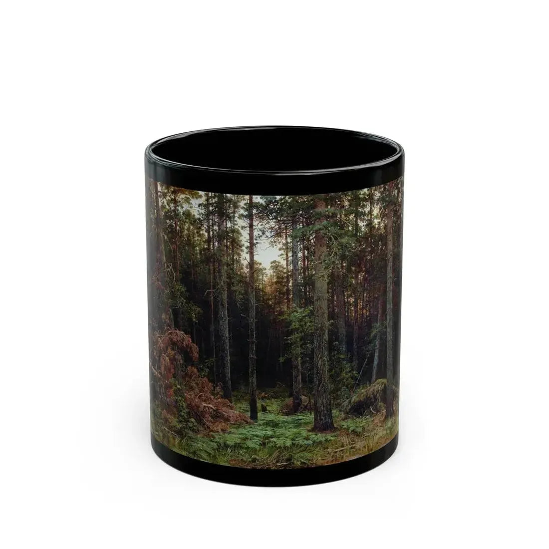 Ivan Shishkin (1832-1898) Pine forest - 1885 - Black Coffee Mug 11oz - Go Mug Yourself