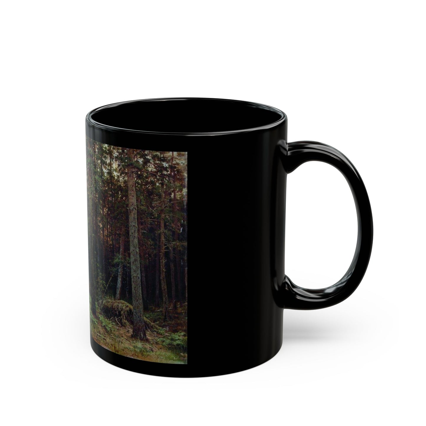 Ivan Shishkin (1832-1898) Pine forest - 1885 - Black Coffee Mug-Go Mug Yourself