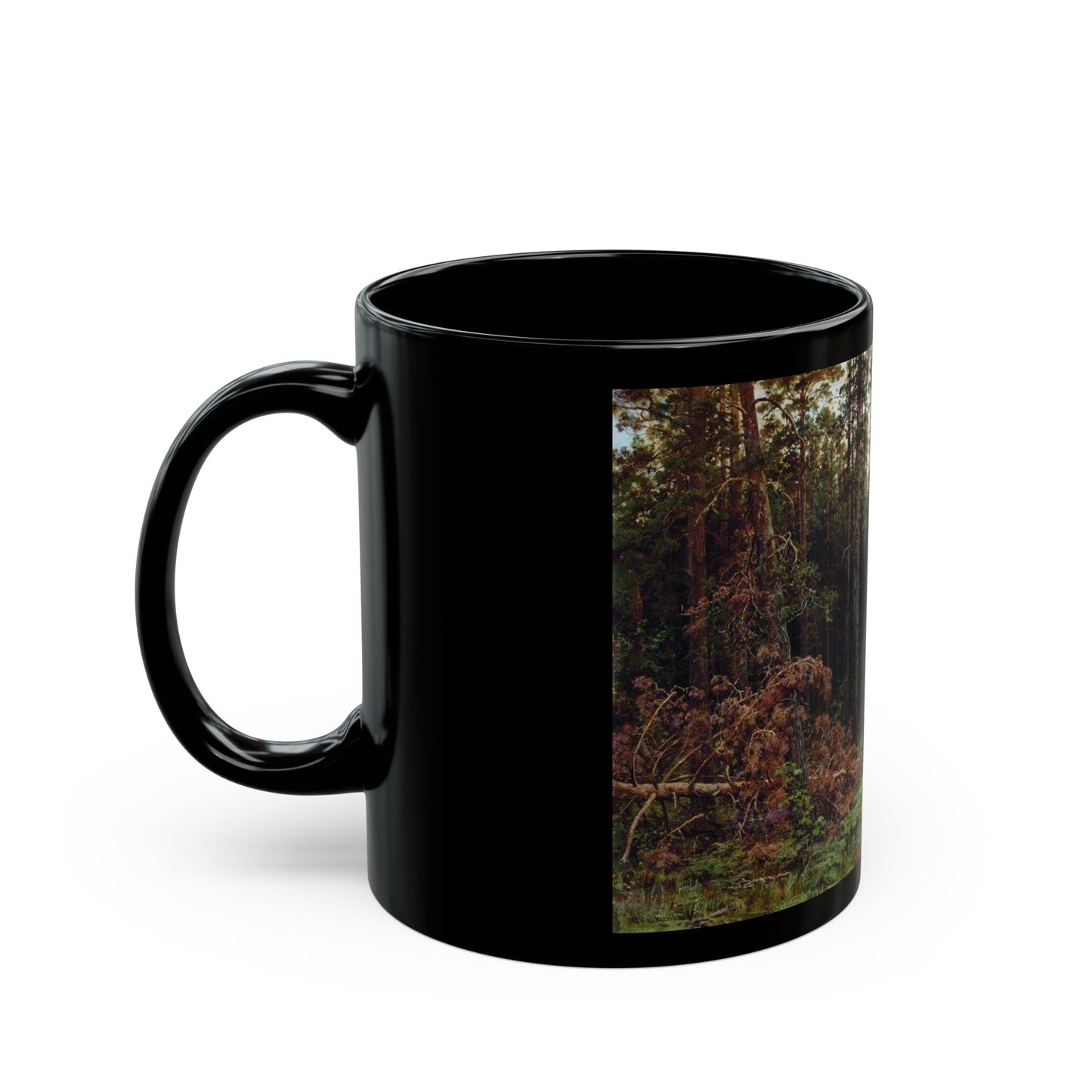 Ivan Shishkin (1832-1898) Pine forest - 1885 - Black Coffee Mug-Go Mug Yourself