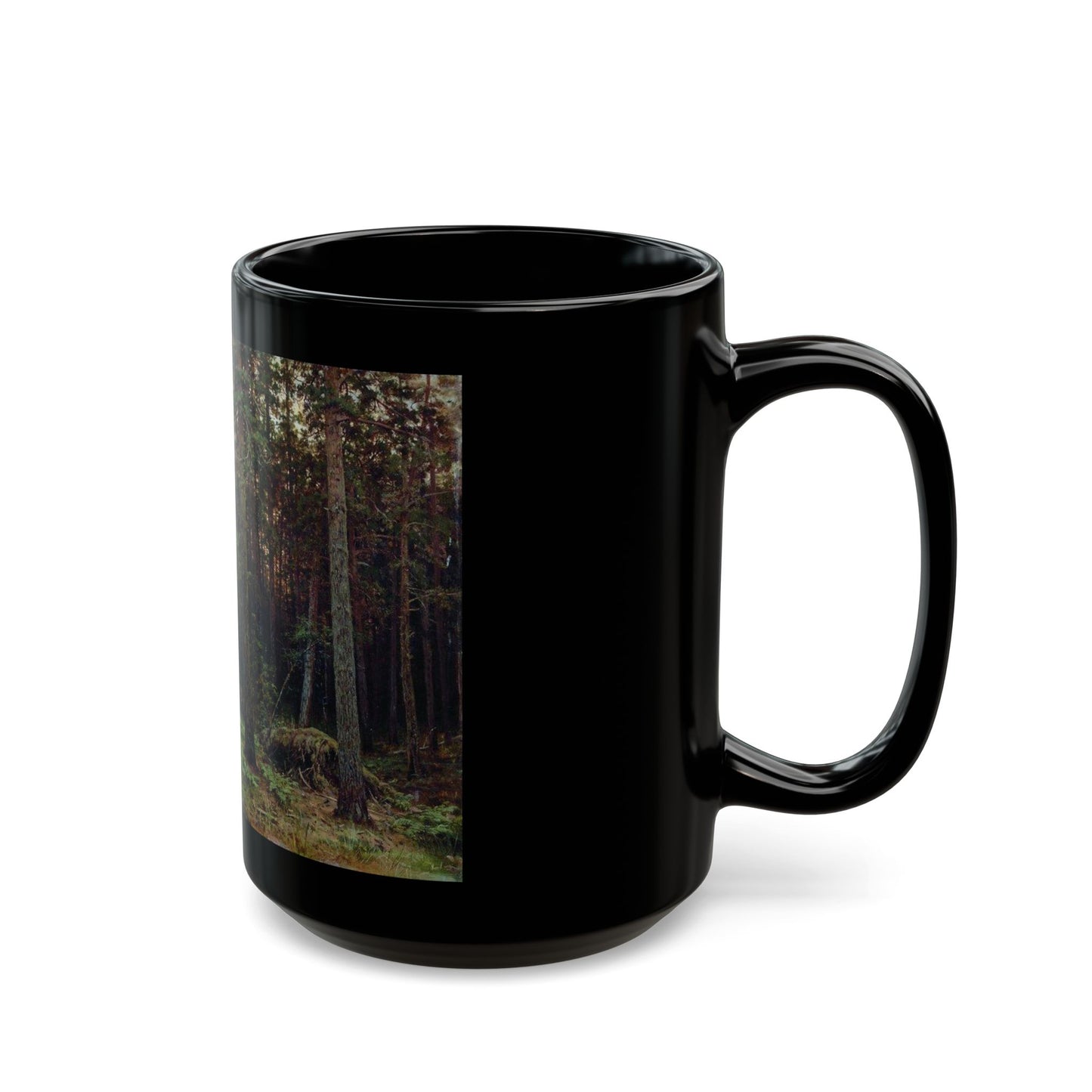 Ivan Shishkin (1832-1898) Pine forest - 1885 - Black Coffee Mug-Go Mug Yourself