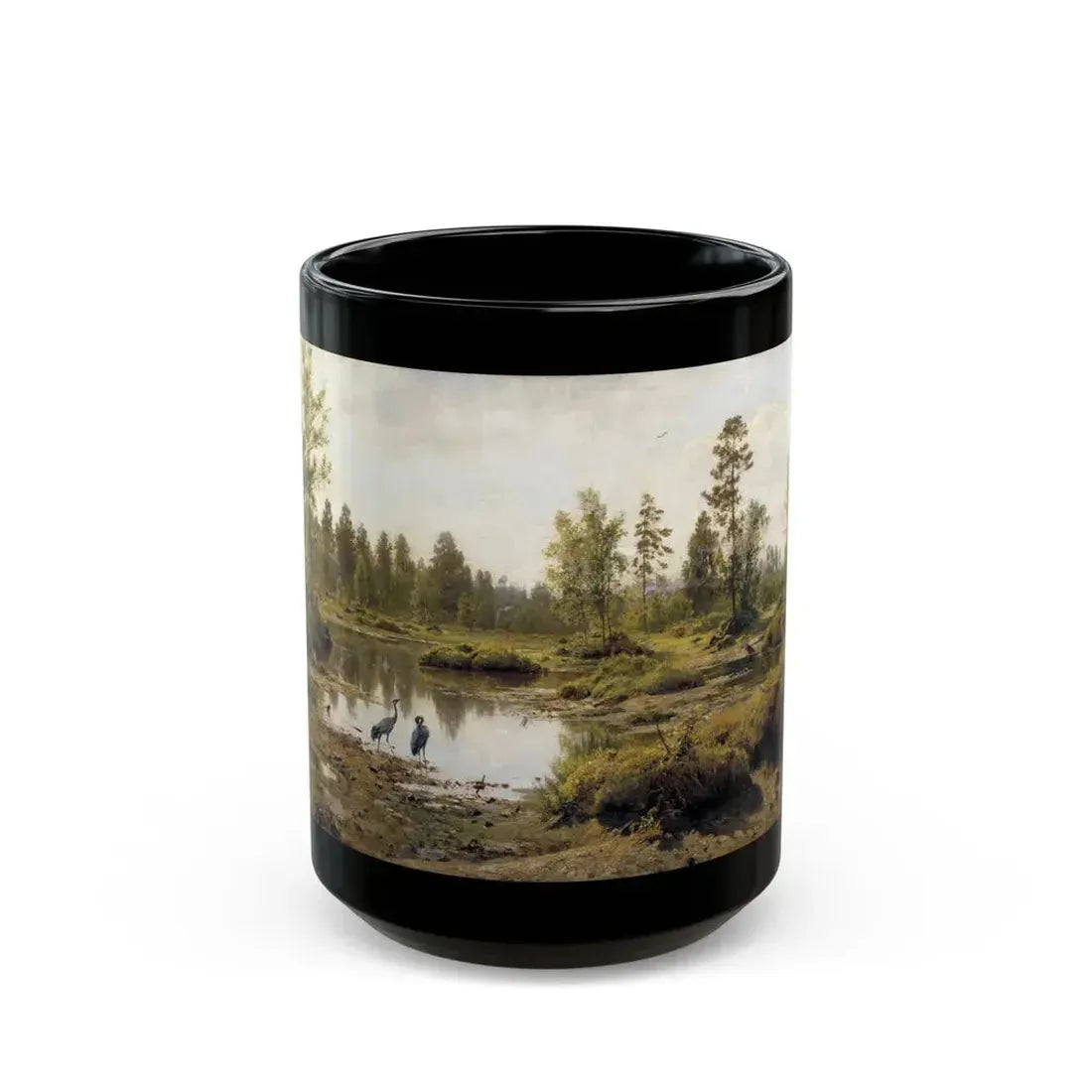 Ivan Shishkin (1832-1898) Swamp - Marshy Woodlands - Black Coffee Mug 15oz - Go Mug Yourself