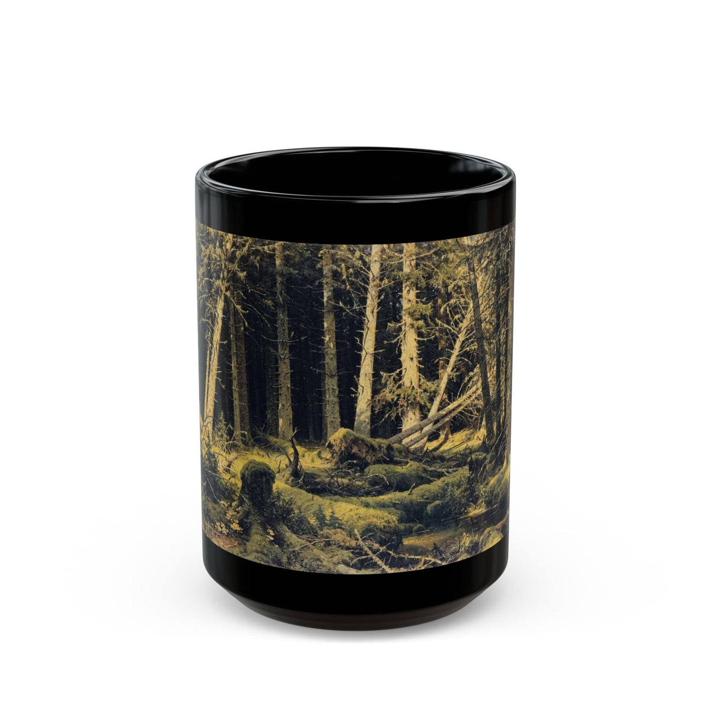 Ivan Shishkin (1832-1898) Wind-Fallen Trees - Black Coffee Mug-15oz-Go Mug Yourself