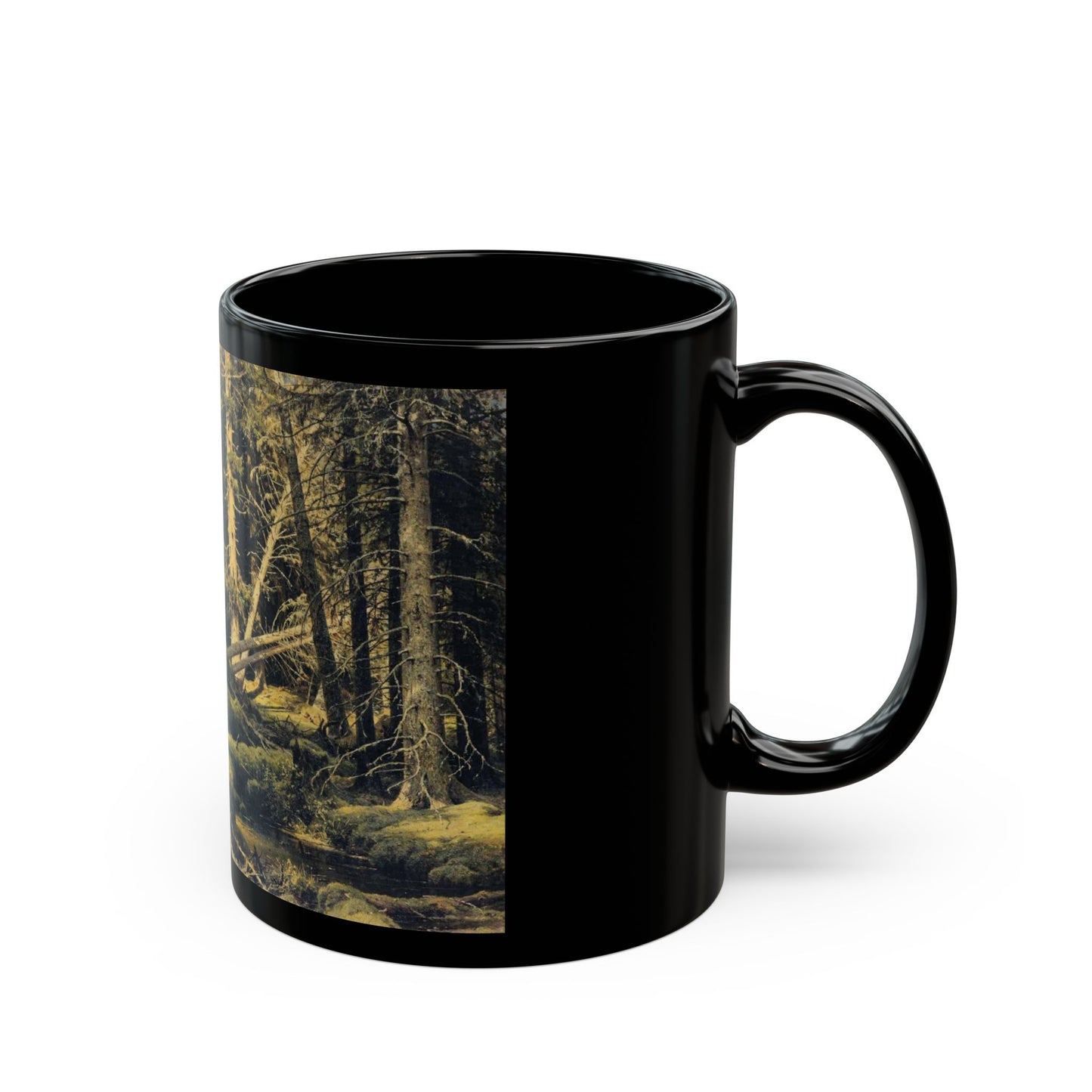 Ivan Shishkin (1832-1898) Wind-Fallen Trees - Black Coffee Mug-Go Mug Yourself