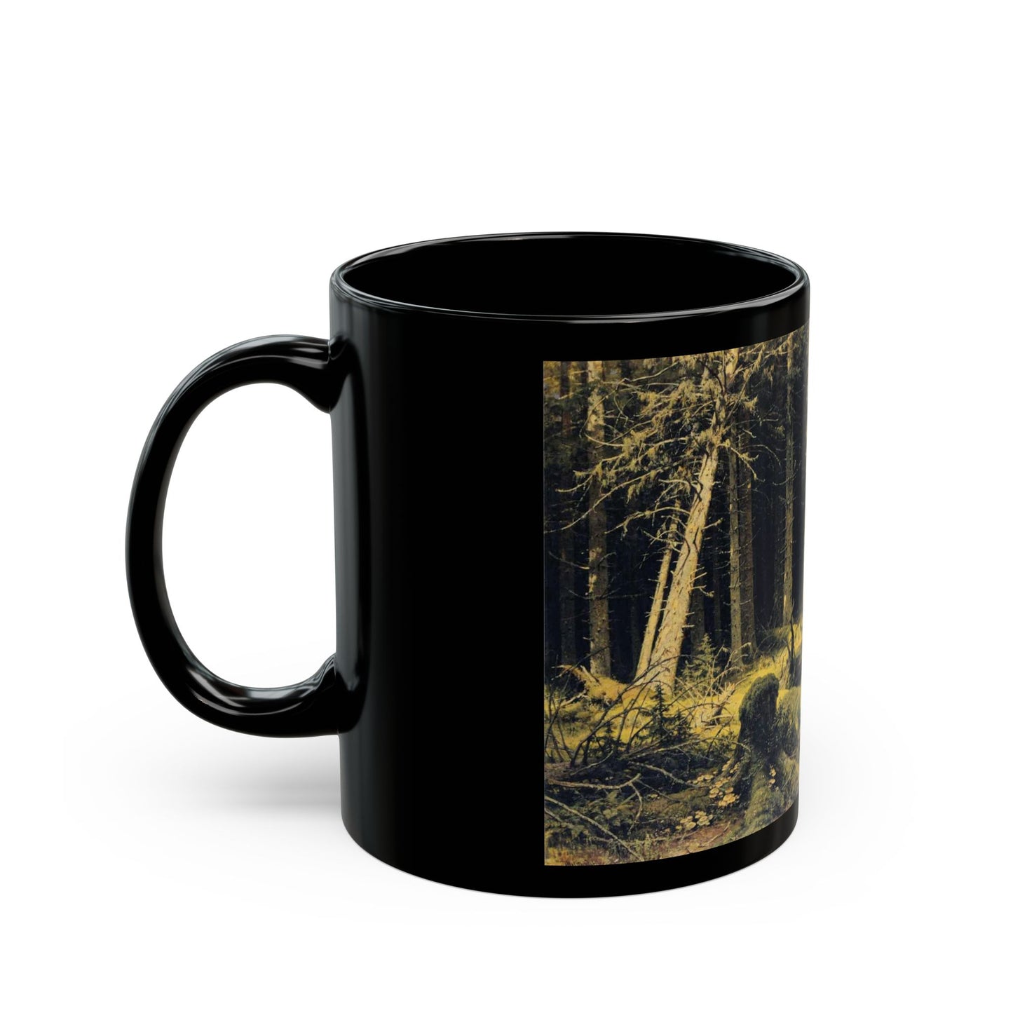 Ivan Shishkin (1832-1898) Wind-Fallen Trees - Black Coffee Mug-Go Mug Yourself