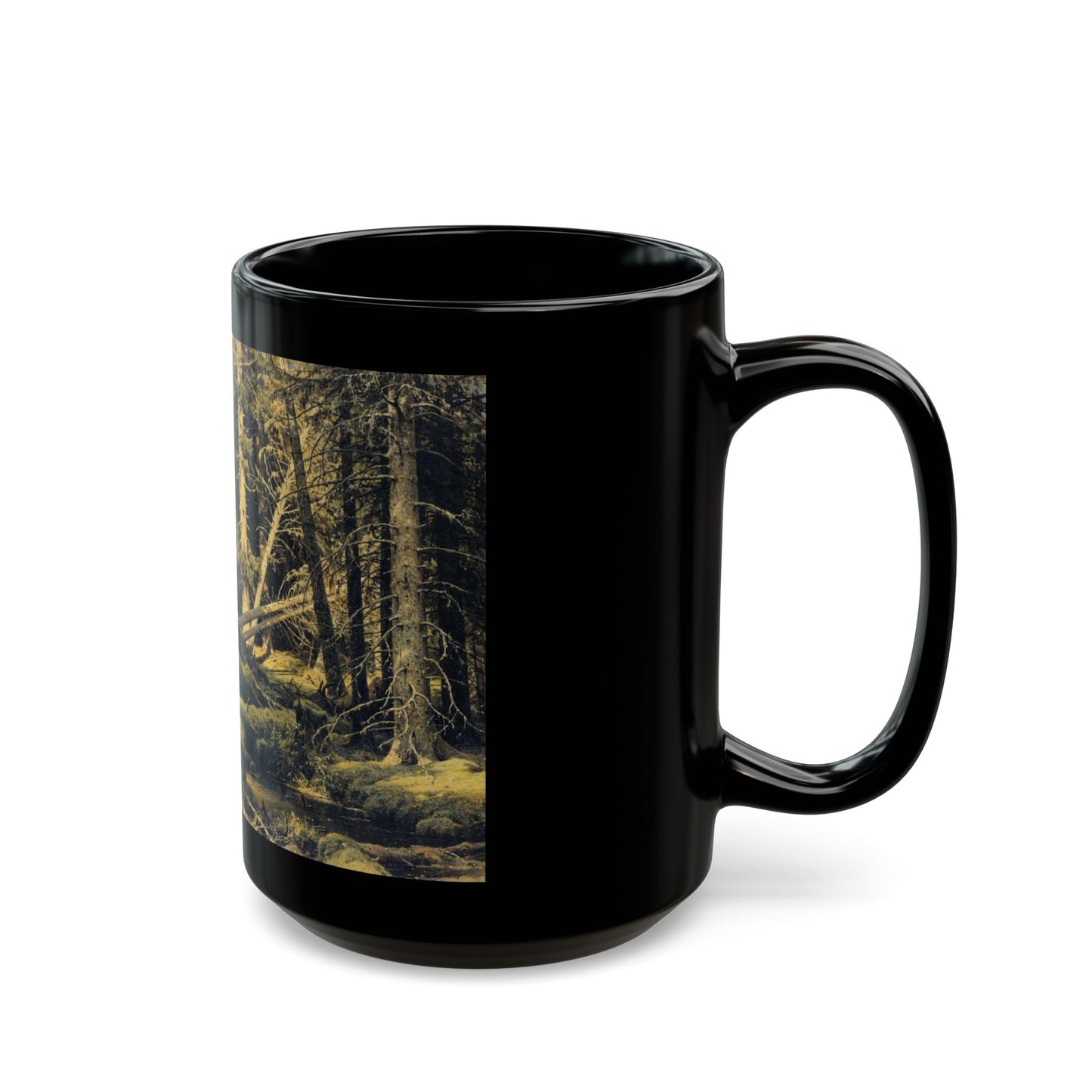 Ivan Shishkin (1832-1898) Wind-Fallen Trees - Black Coffee Mug-Go Mug Yourself