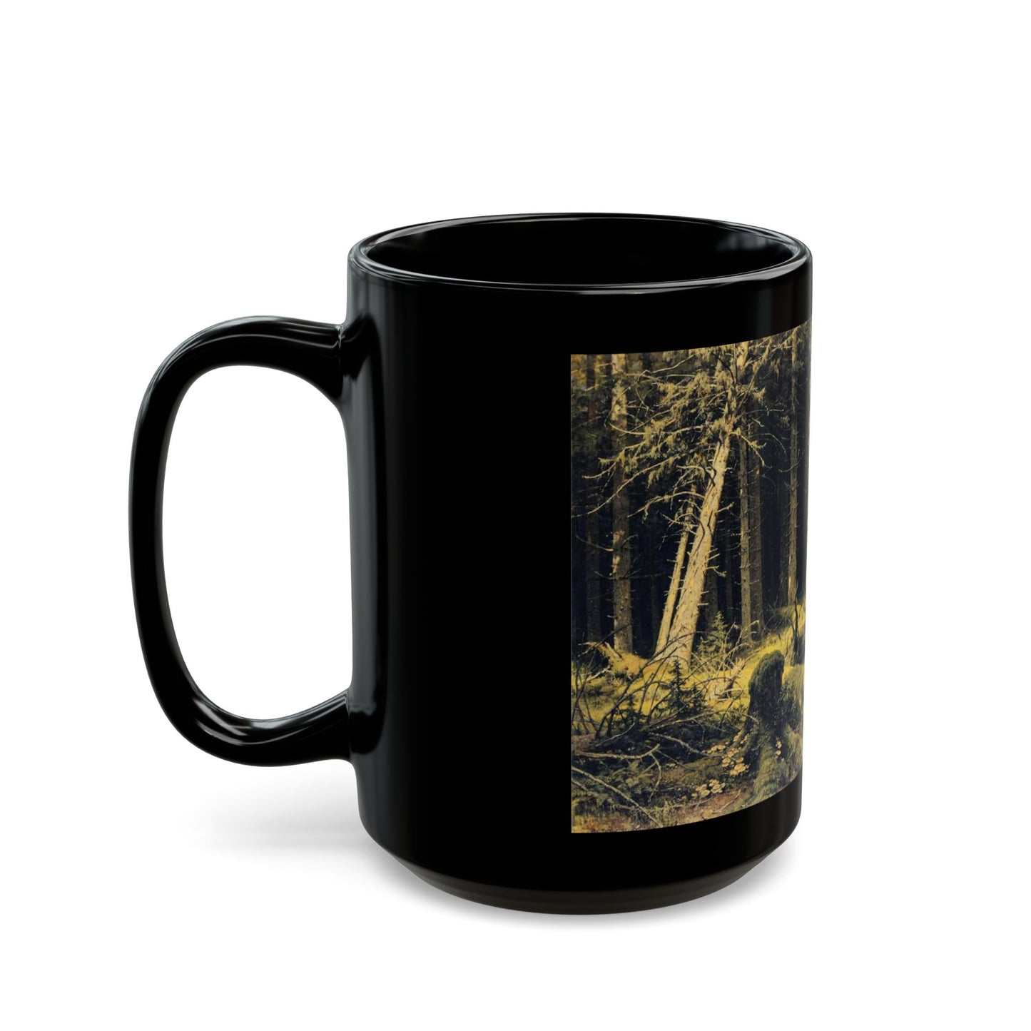 Ivan Shishkin (1832-1898) Wind-Fallen Trees - Black Coffee Mug-Go Mug Yourself
