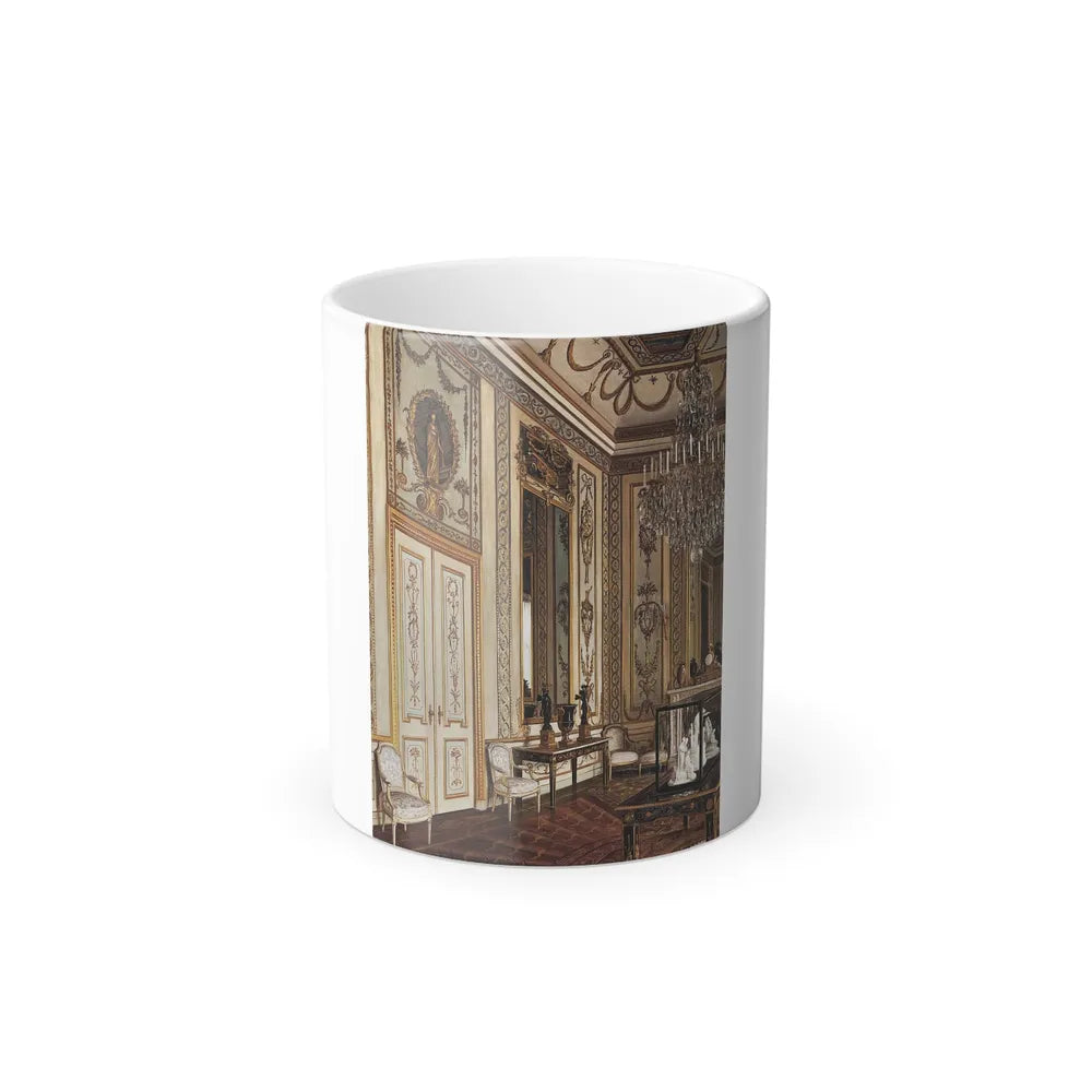 J Jaunbersin (19th Century) The interior of Fra et Frank slot - Oil on Canvas - Color Changing Mug 11oz 11oz - Go Mug Yourself