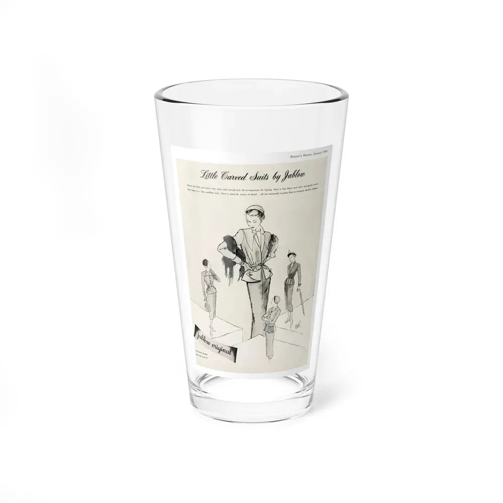 Jablow Original ad, Harpers Bazaar, January 1950 - Pint Glass 16oz 16oz - Go Mug Yourself