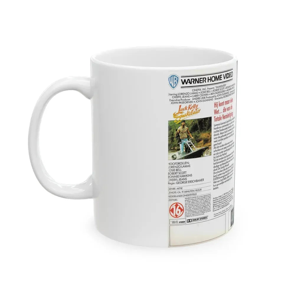 JACK KELLY SNAKEEATER (VHS COVER) - White Coffee Mug - Go Mug Yourself