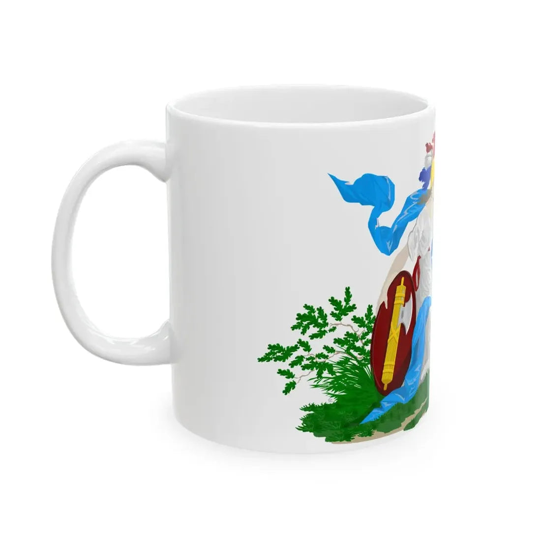 Jack on the navy flag of the Batavian Republic (Netherlands) White Coffee Mug - Go Mug Yourself